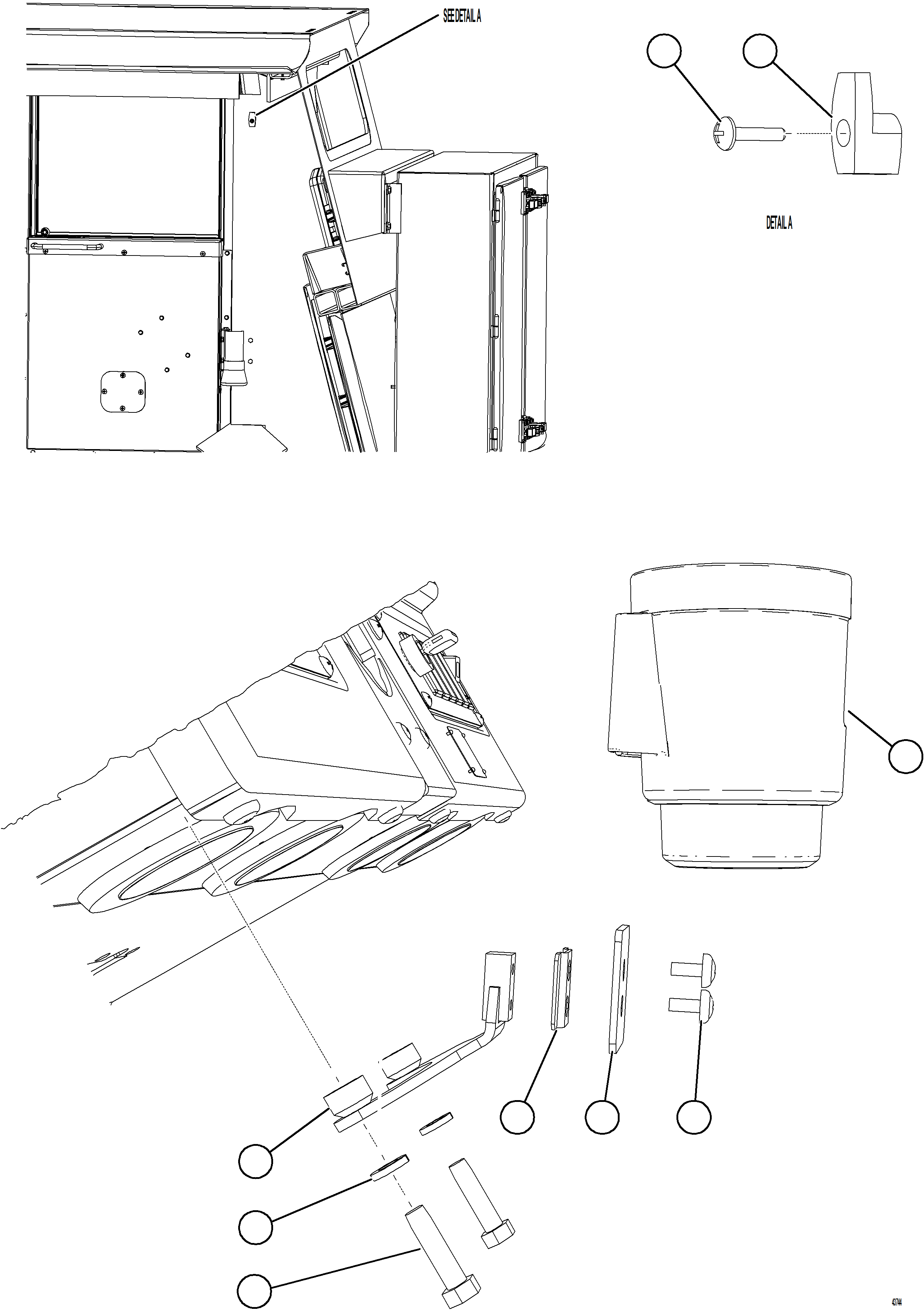 Komatsu parts book diagram for AFE57-KE 830E-1AC S/N A41140 - A41141  KBI: CAB MISCELLANEOUS