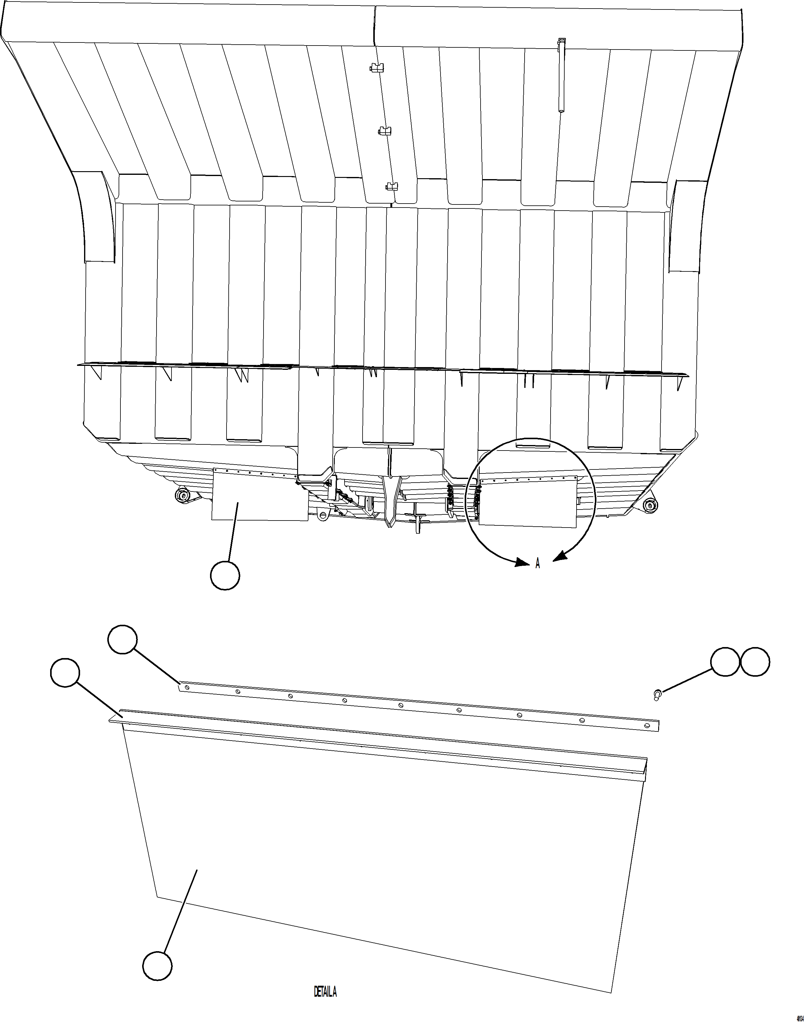 Komatsu parts book diagram for AFE57-KE 830E-1AC S/N A41140 - A41141  KBI: BODY MUDFLAP INSTALLATION    2/2