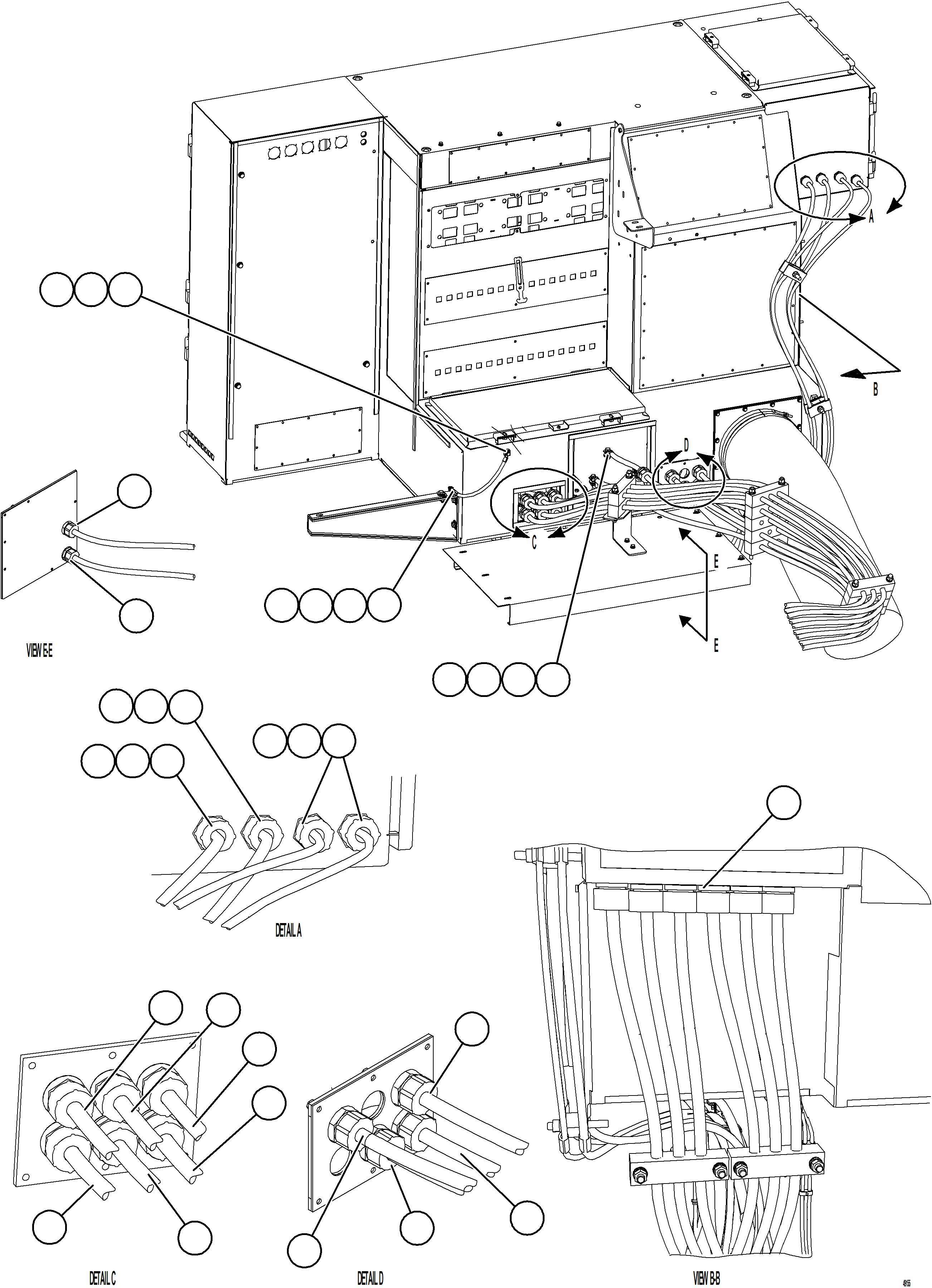 Komatsu parts book diagram for AFE57-KE 830E-1AC S/N A41140 - A41141  KBI: CONTROL CABINET WIRING