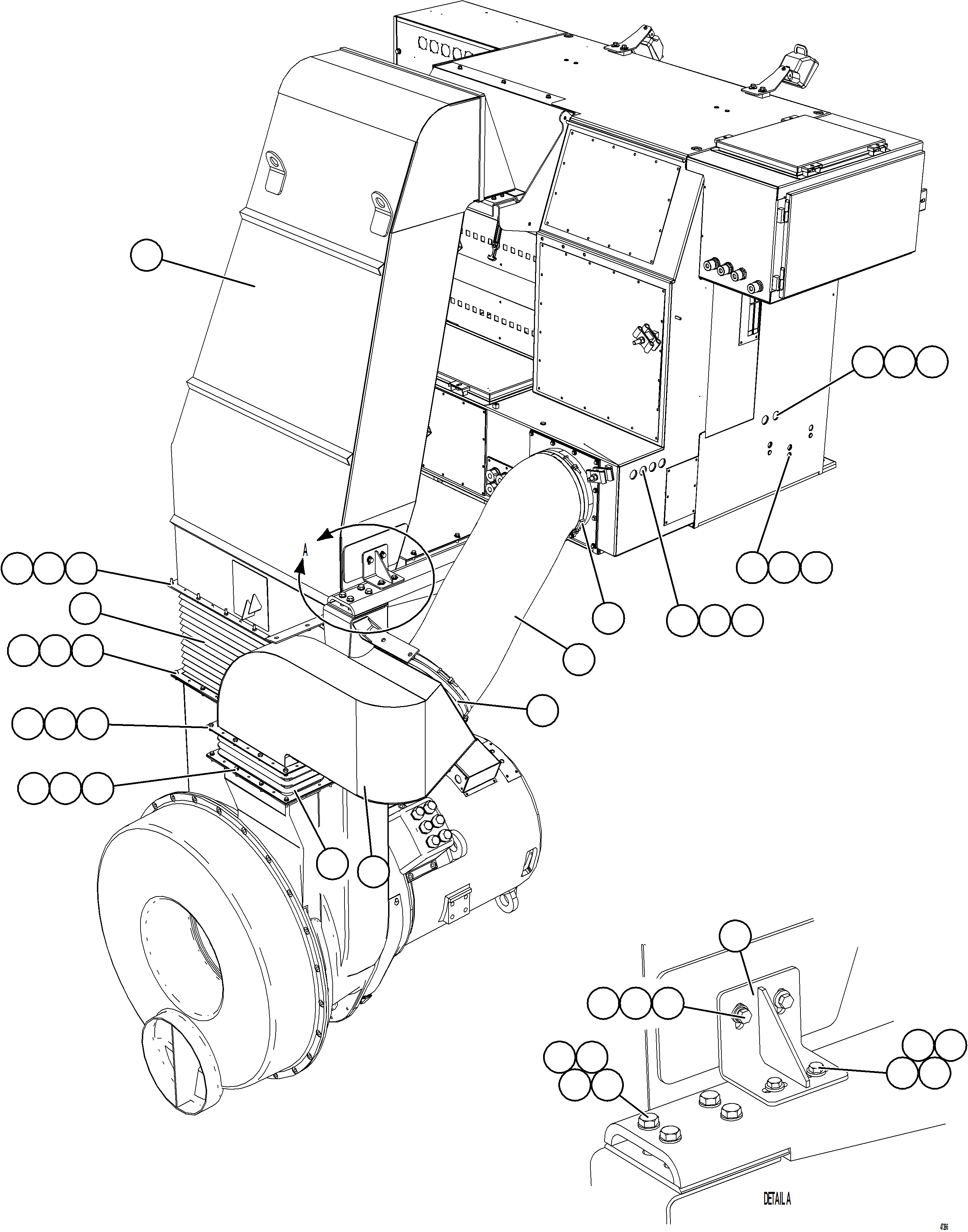 Komatsu parts book diagram for AFE57-KE 830E-1AC S/N A41140 - A41141  KBI: BLOWER INLET INSTALLATION    1/2