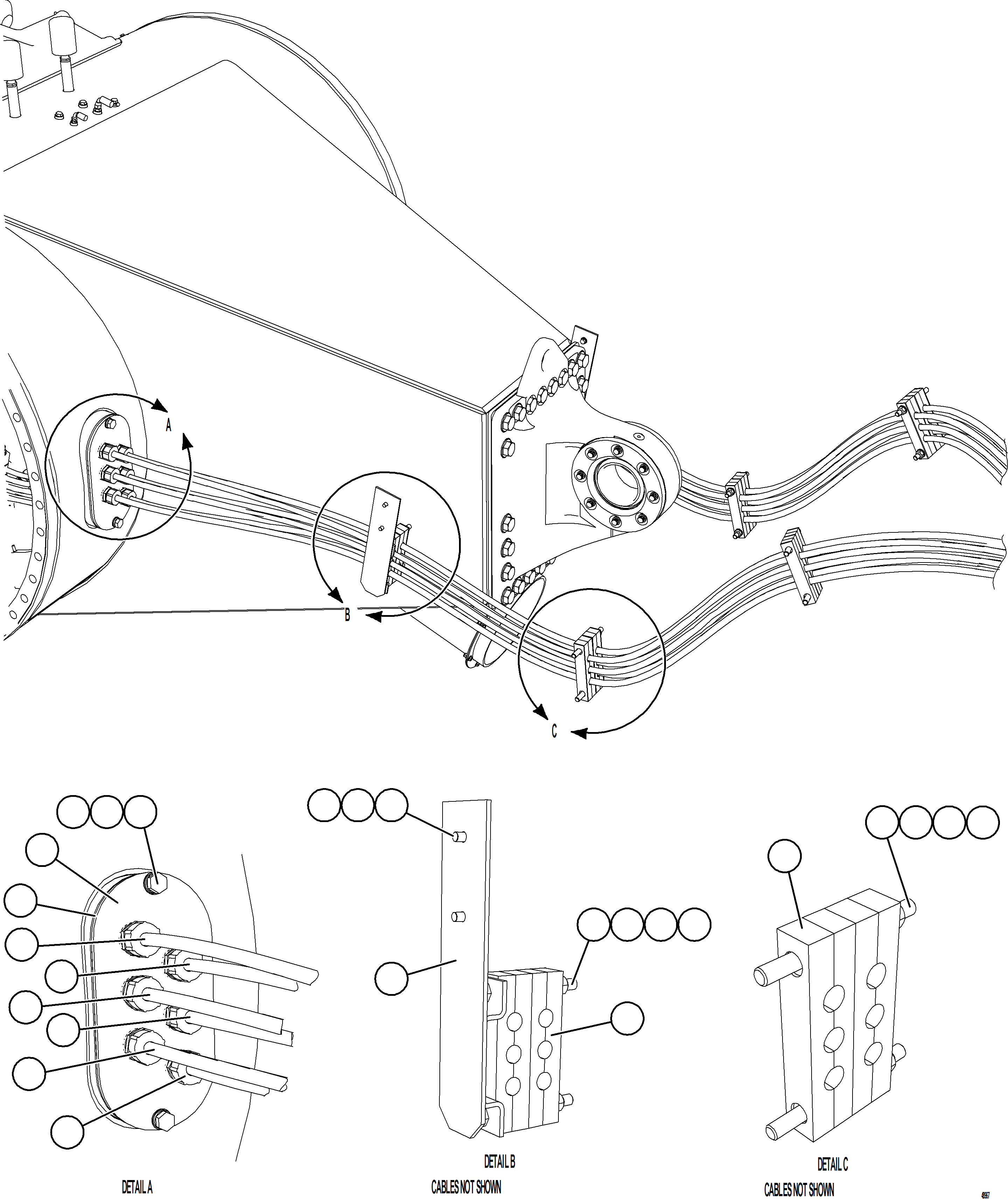 Komatsu parts book diagram for AFE57-KE 830E-1AC S/N A41140 - A41141  KBI: WHEEL MOTOR WIRING    2/4
