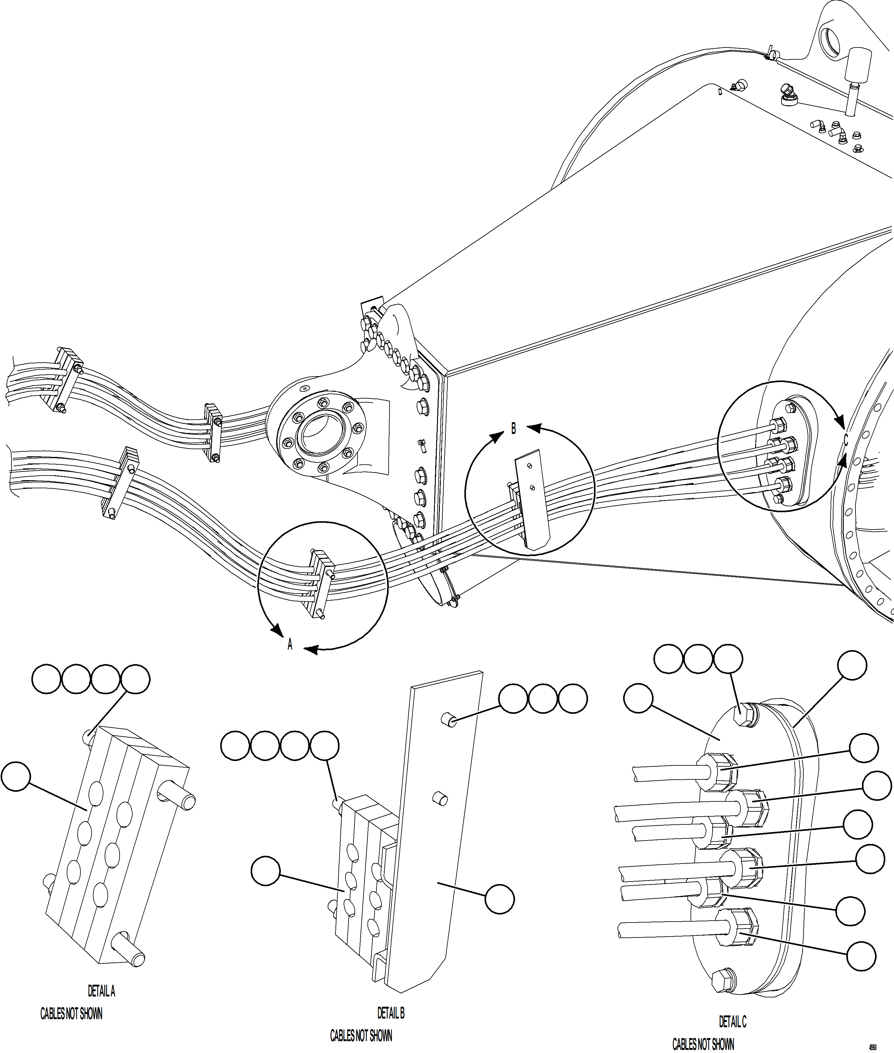 Komatsu parts book diagram for AFE57-KE 830E-1AC S/N A41140 - A41141  KBI: WHEEL MOTOR WIRING    3/4