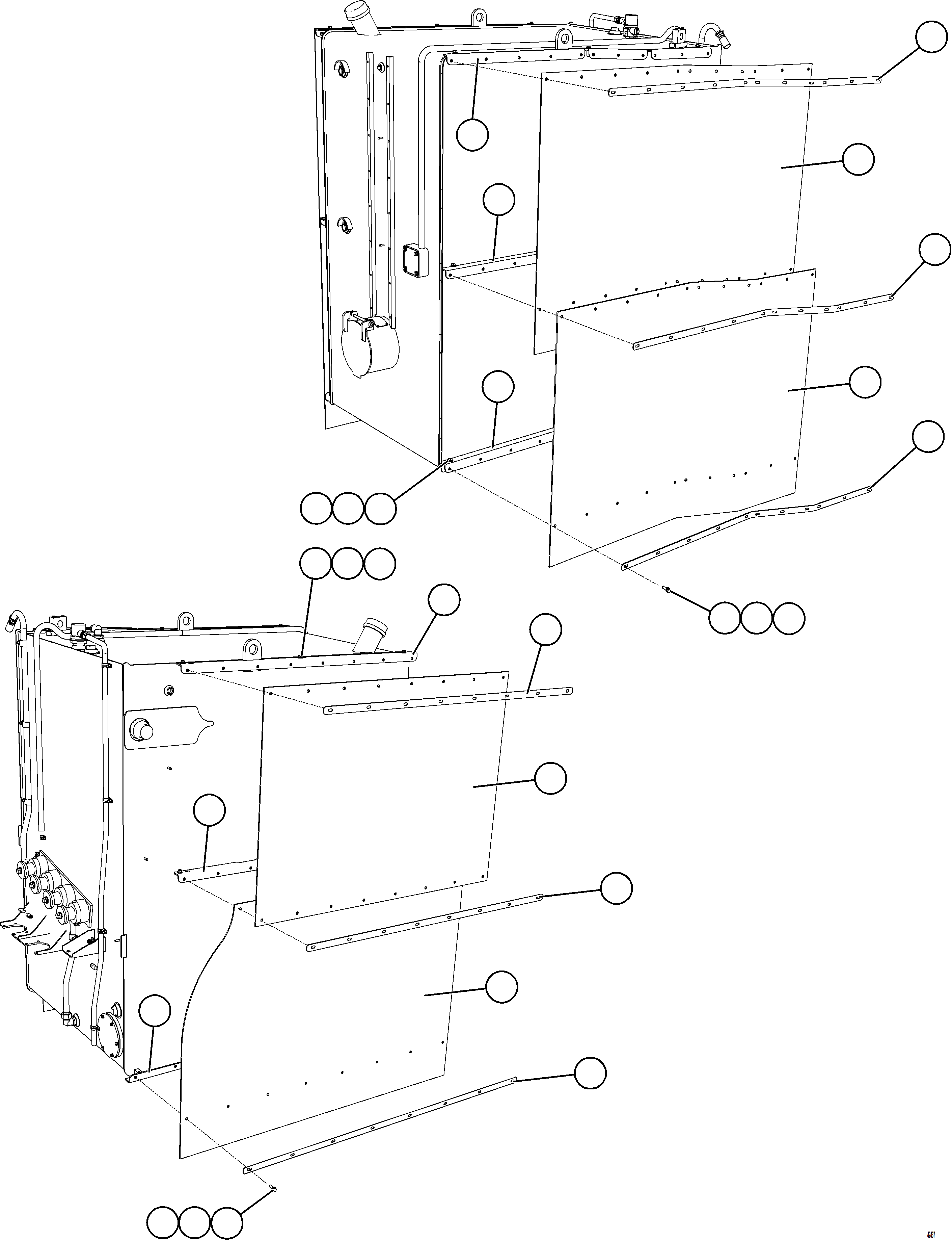 Komatsu parts book diagram for AFE57-KE 830E-1AC S/N A41140 - A41141  KBI: FUEL TANK MUDFLAPS    2/2