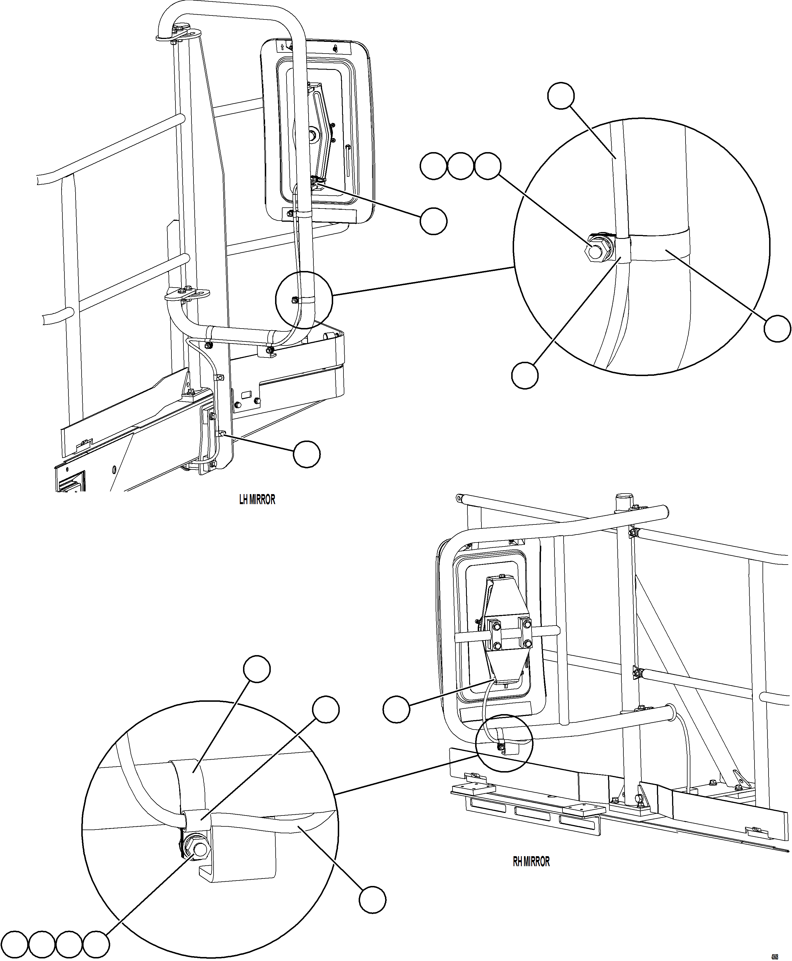 Komatsu parts book diagram for AFE57-KE 830E-1AC S/N A41140 - A41141  KBI: HEATED MIRRORS