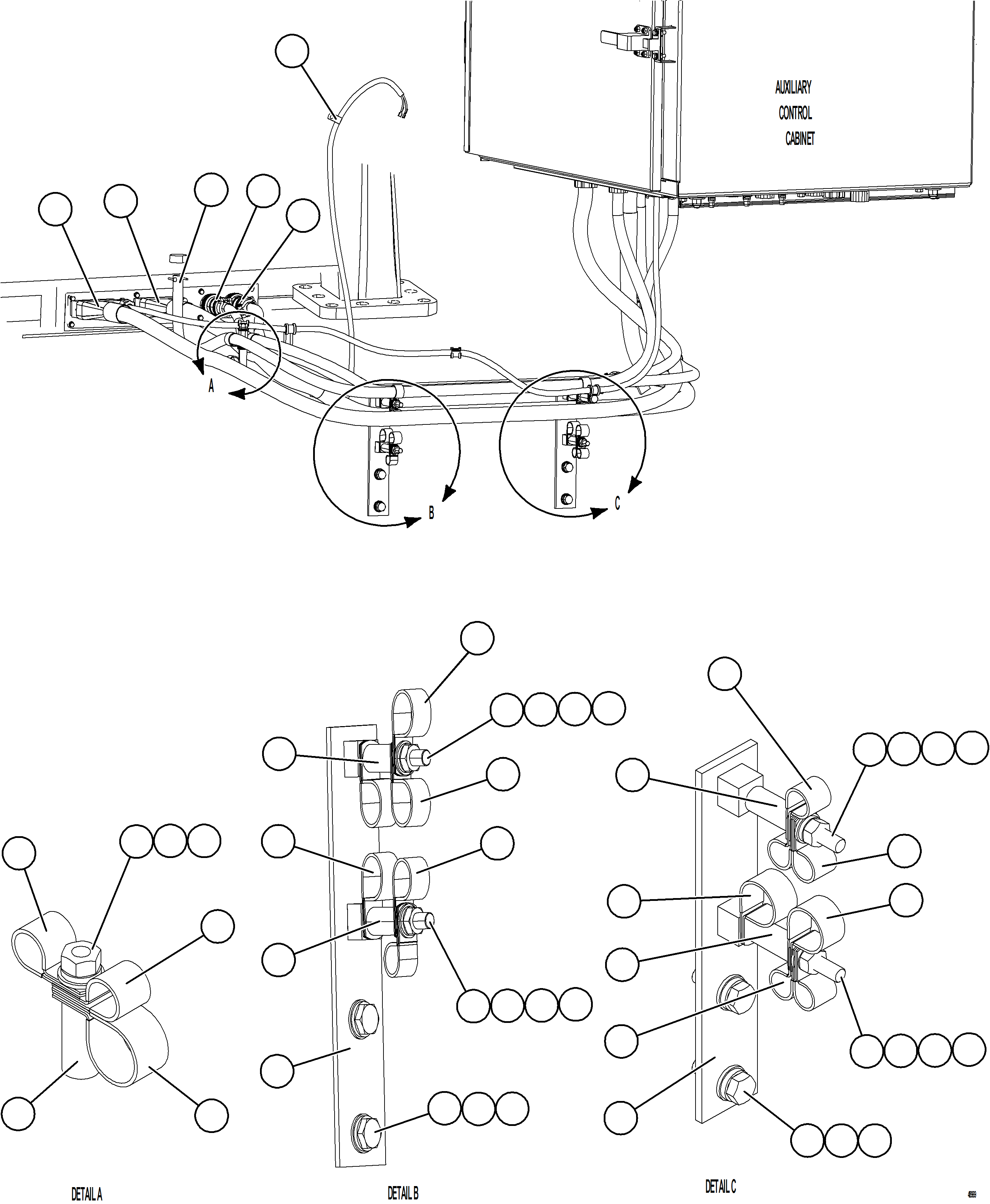 Komatsu parts book diagram for AFE57-KE 830E-1AC S/N A41140 - A41141  KBI: EXTERNAL CAB WIRING