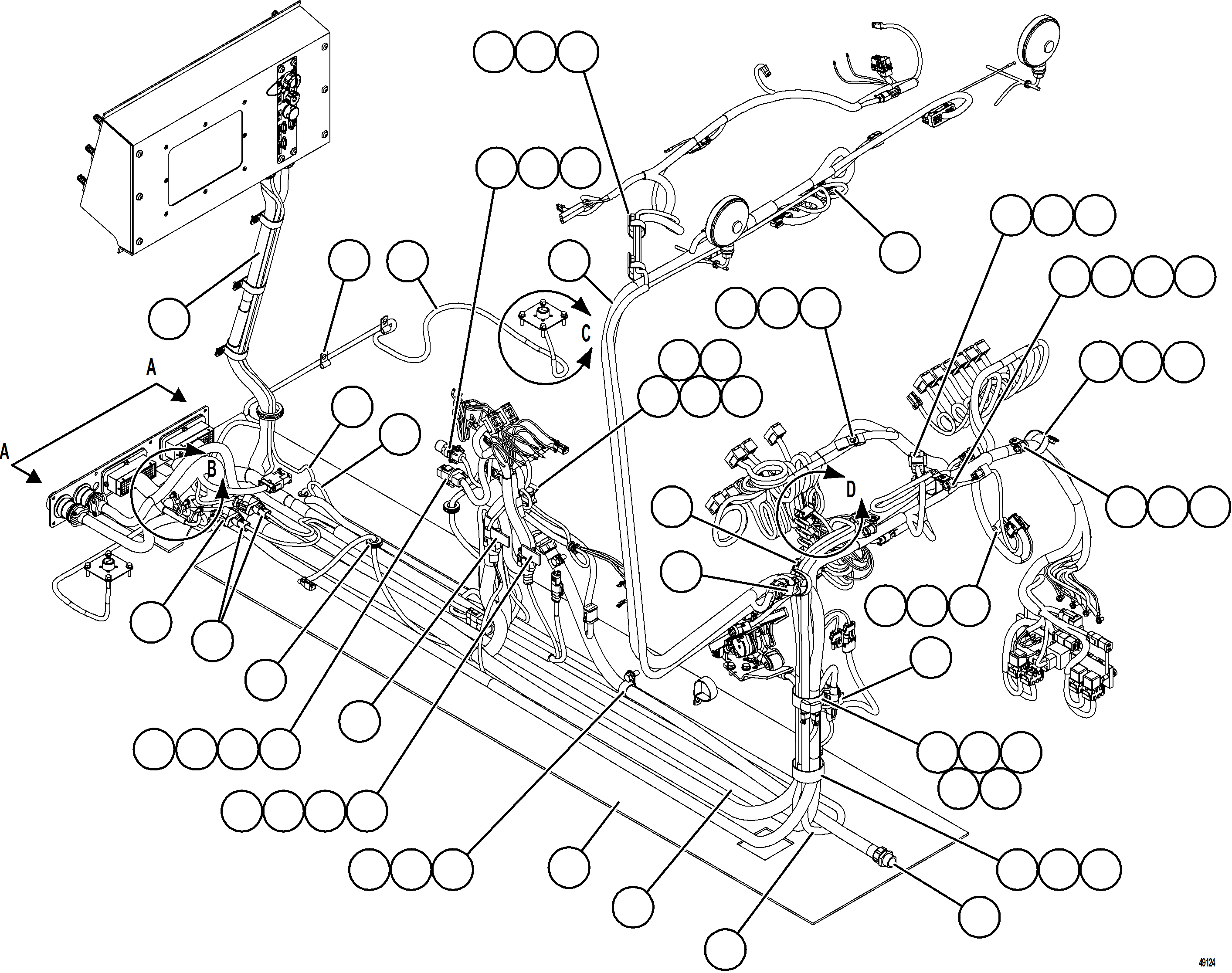 Komatsu parts book diagram for AFE57-KE 830E-1AC S/N A41140 - A41141  KBI: INTERNAL CAB WIRING    1/2