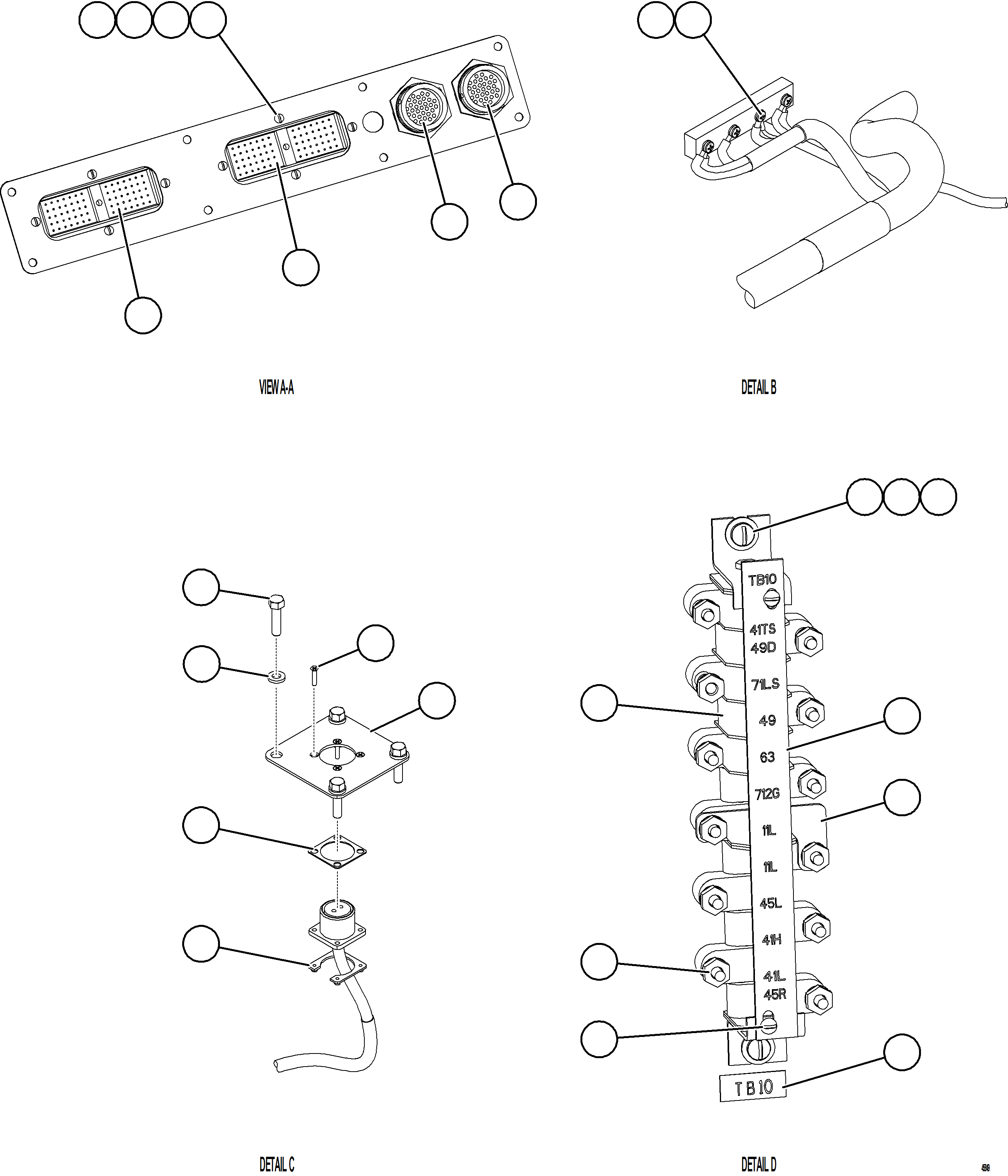 Komatsu parts book diagram for AFE57-KE 830E-1AC S/N A41140 - A41141  KBI: INTERNAL CAB WIRING    2/2