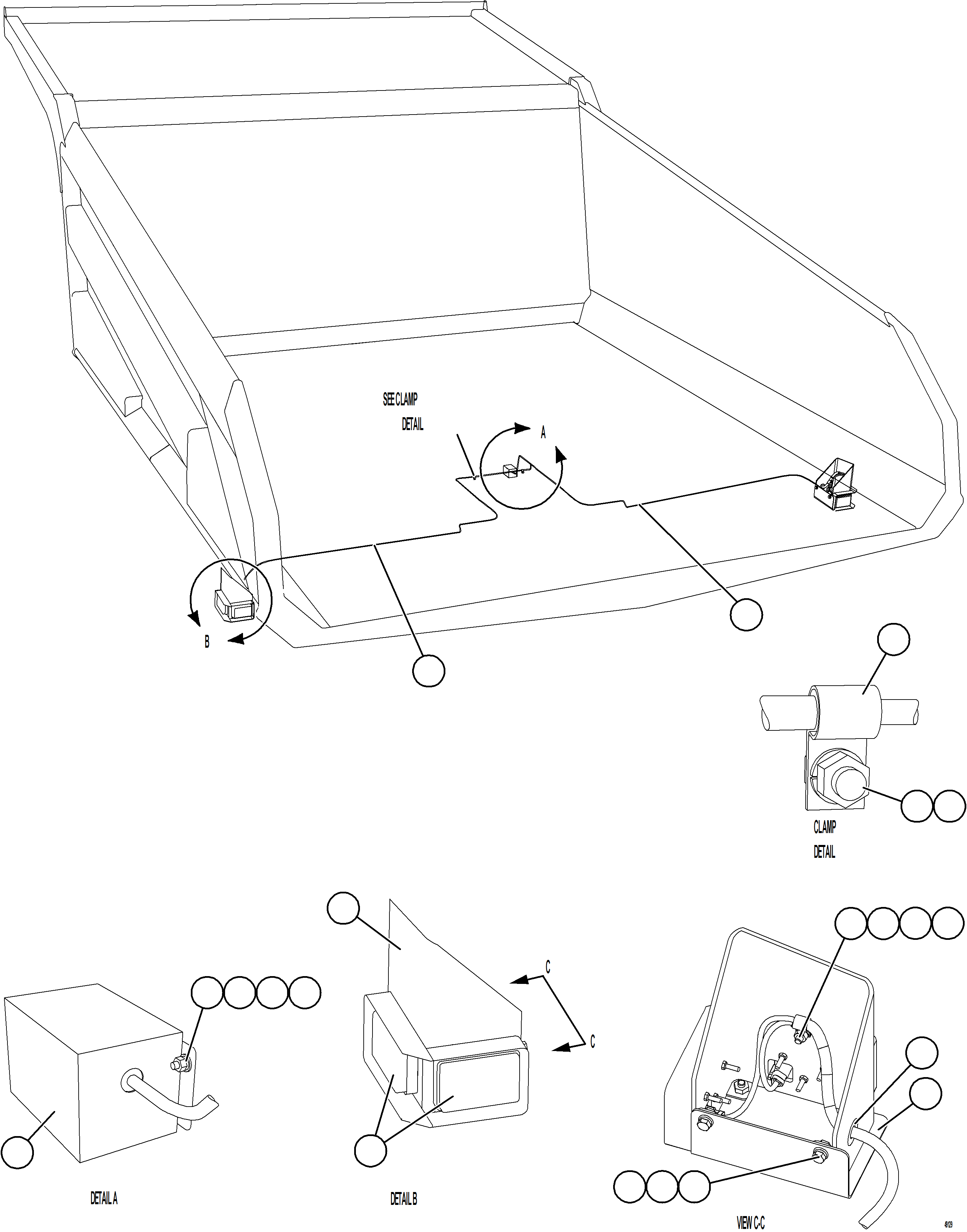 Komatsu parts book diagram for AFE57-KE 830E-1AC S/N A41140 - A41141  KBI: REAR TURN & CLEARANCE LIGHTS