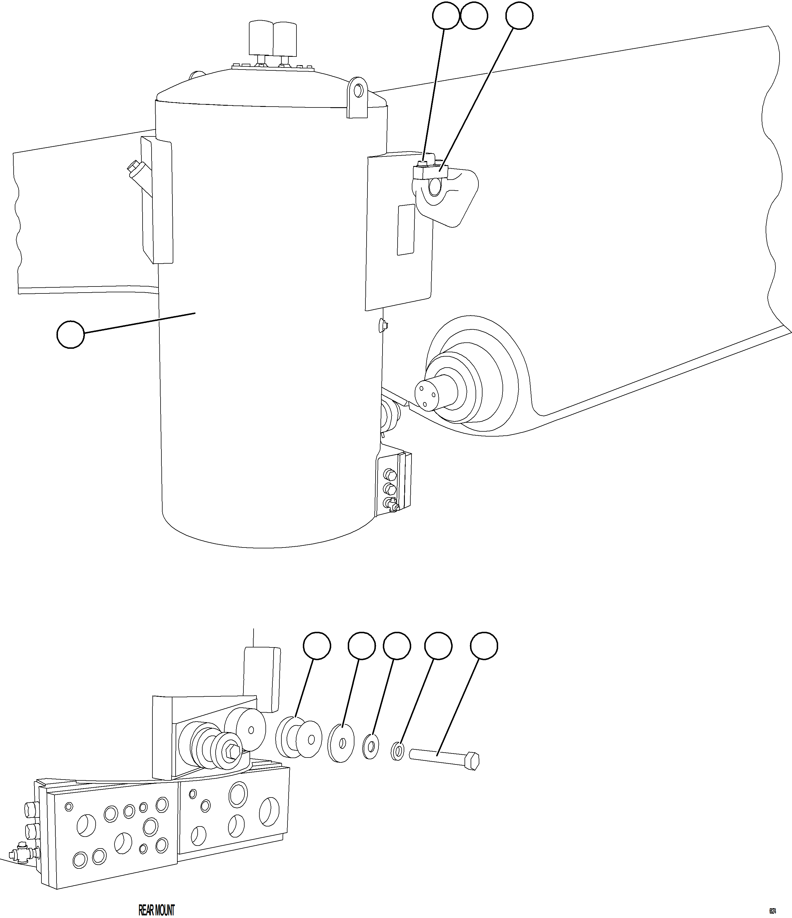 Komatsu parts book diagram for AFE57-KE 830E-1AC S/N A41140 - A41141  KBI: HYDRAULIC TANK INSTALLATION