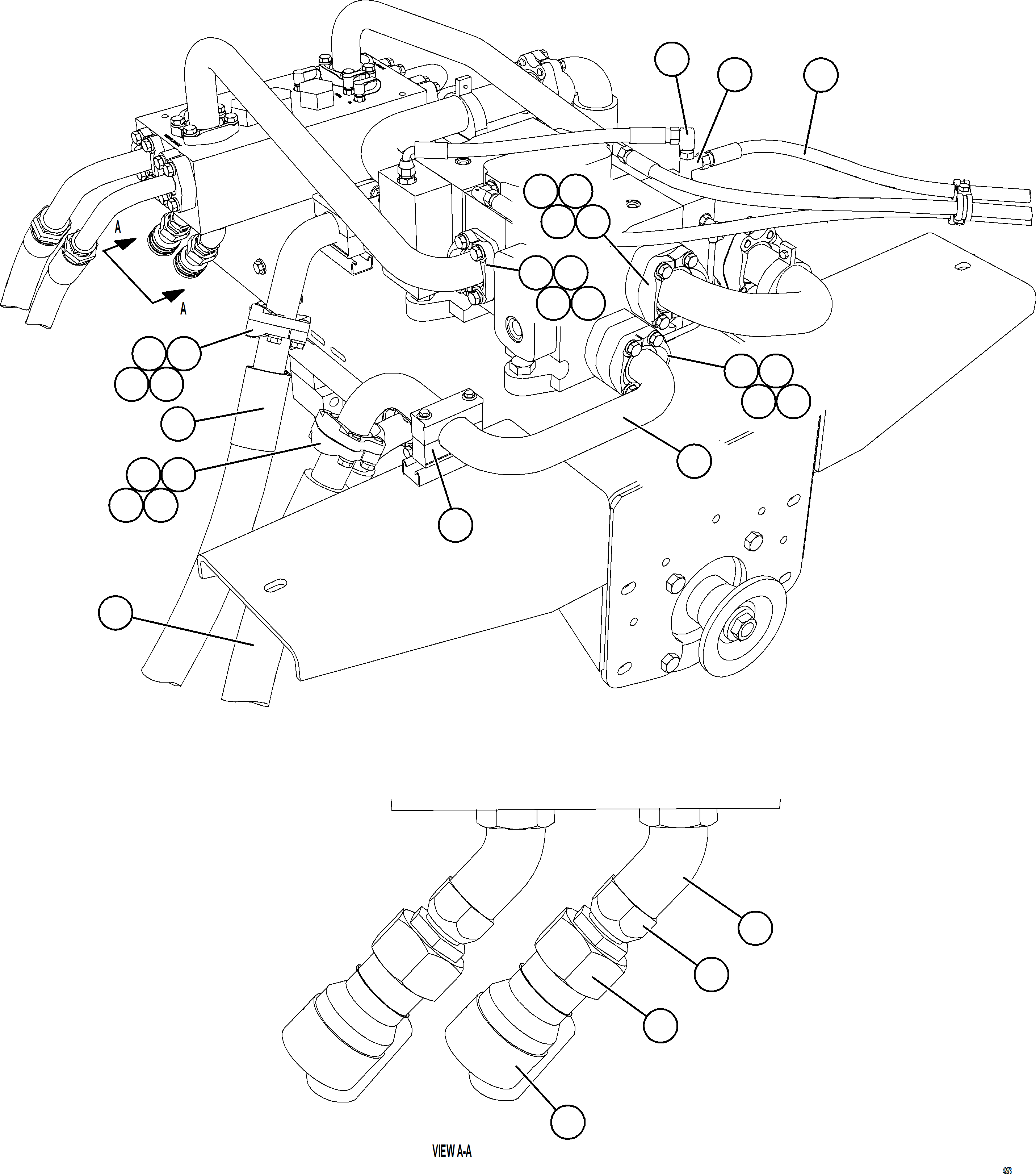 Komatsu parts book diagram for AFE57-KE 830E-1AC S/N A41140 - A41141  KBI: HOIST PIPING    3/4