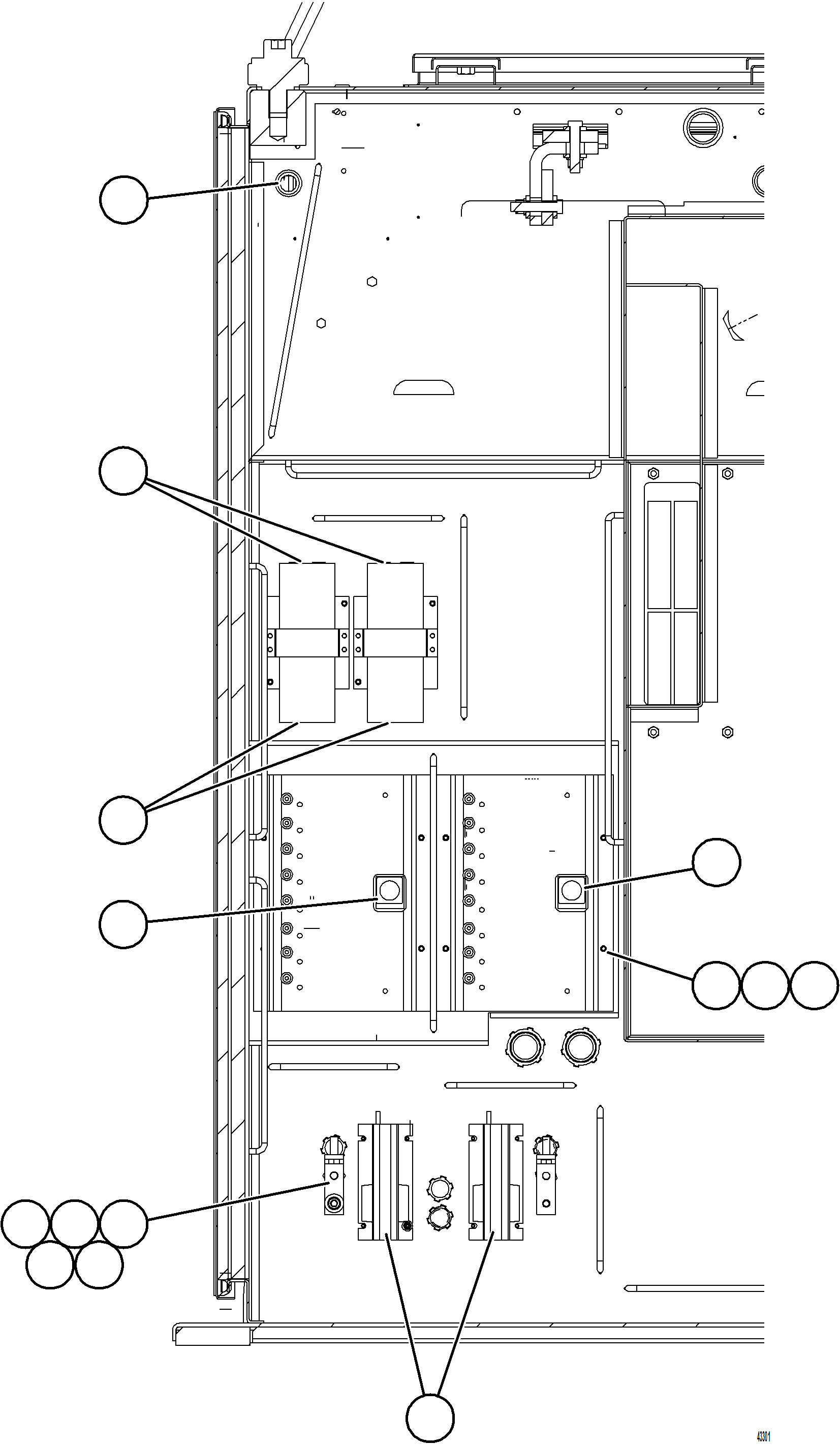 Komatsu parts book diagram for AFE57-KE 830E-1AC S/N A41140 - A41141  KBI: CTRL CAB - RIGHT COMPART    2/2    58E-43-00022