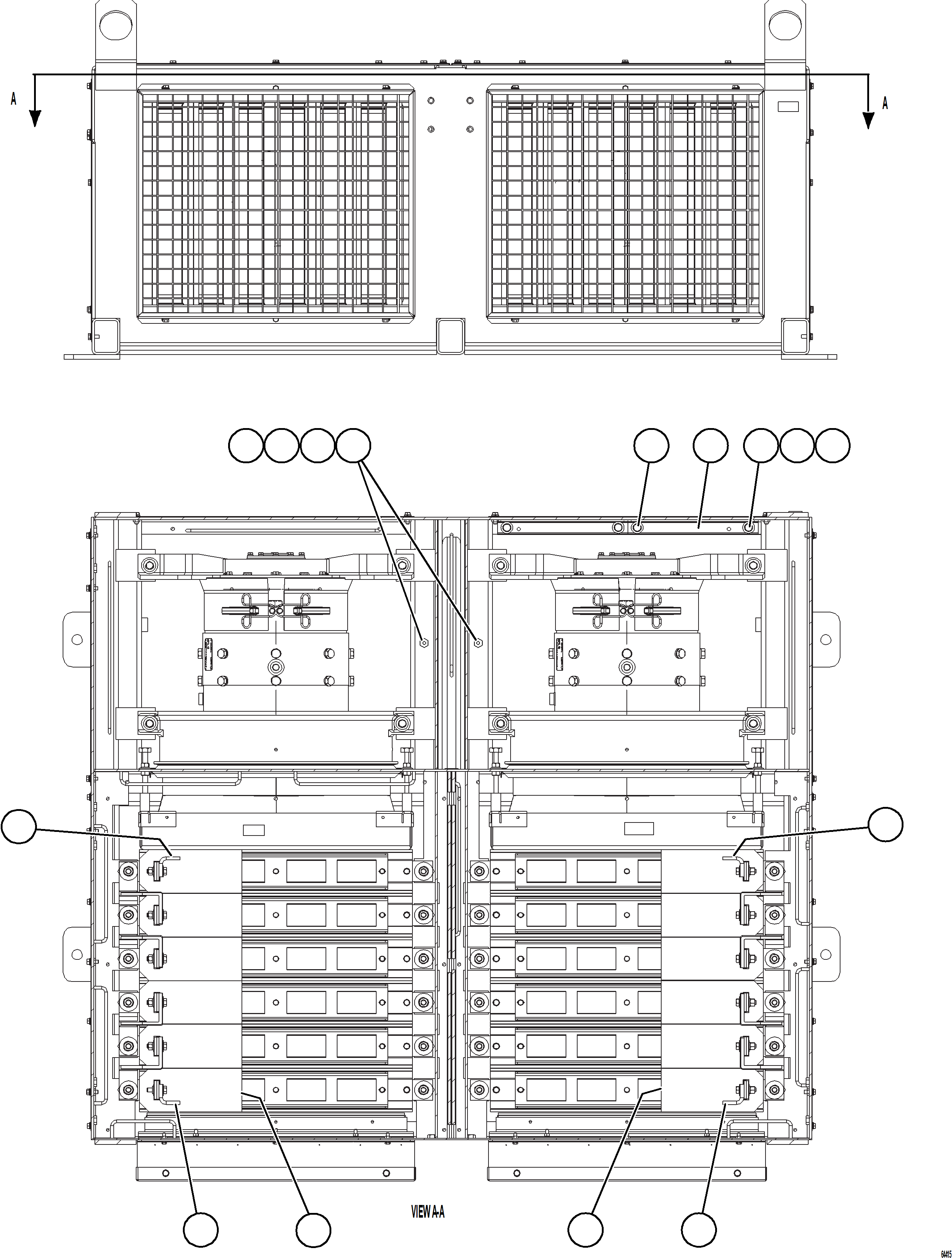 Komatsu parts book diagram for AFE57-KE 830E-1AC S/N A41140 - A41141  KBI: RETARDING GRID    6/6    58E-06-00001