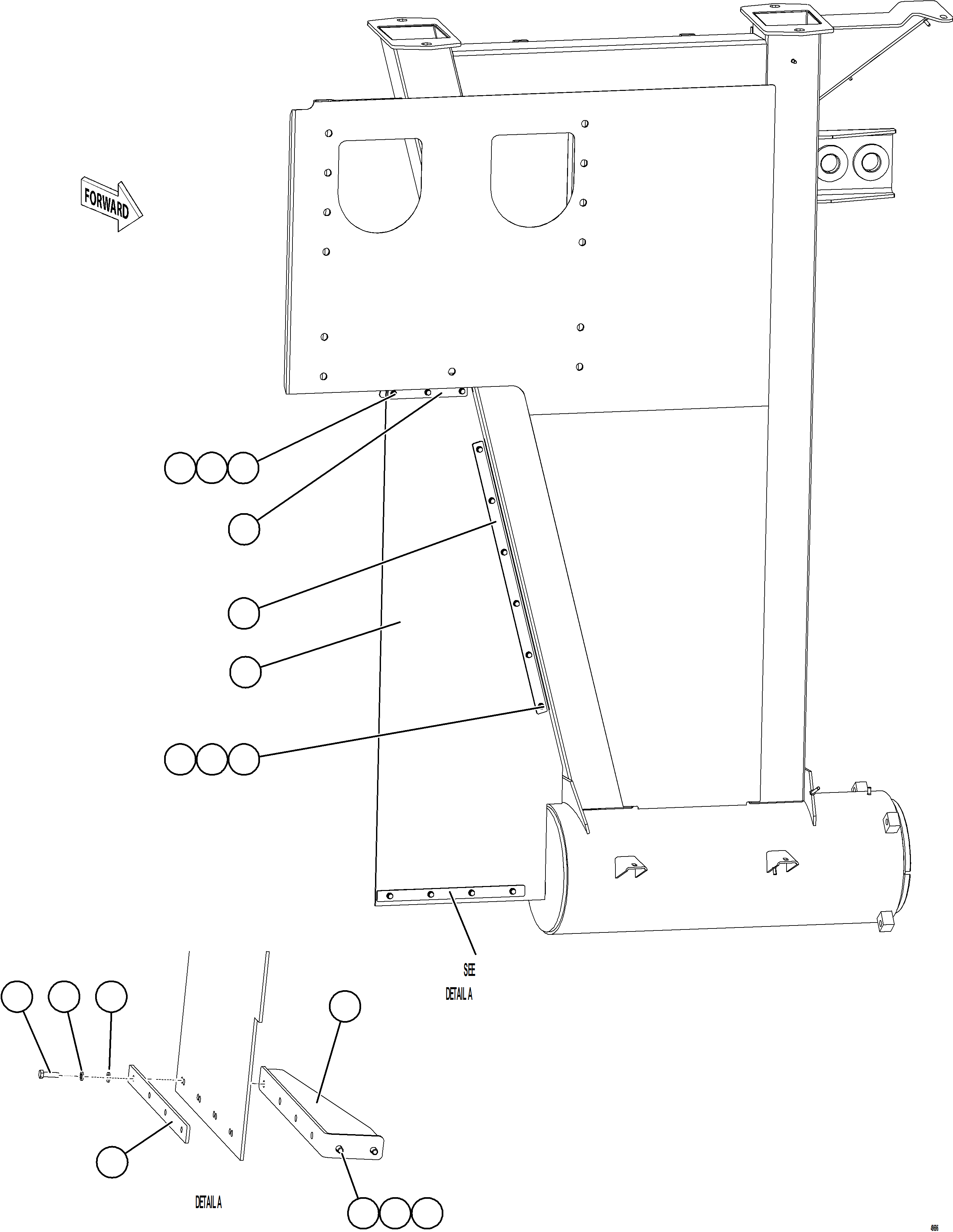 Komatsu parts book diagram for AFE57-KF 830E-1AC S/N A41142  MODERN MACHINERY: UPRIGHT MUD FLAP INSTALLATION