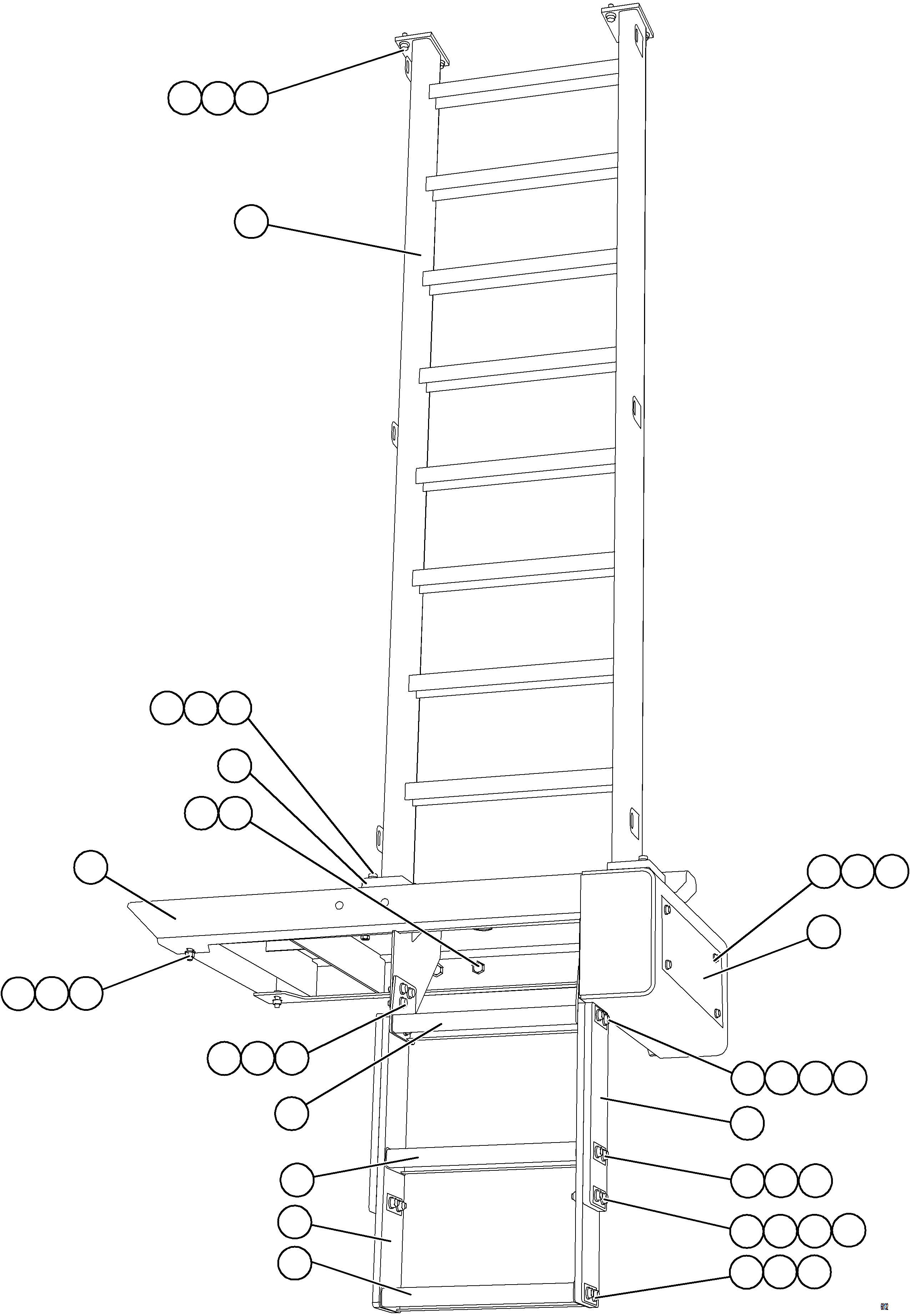 Komatsu parts book diagram for AFE57-KF 830E-1AC S/N A41142  MODERN MACHINERY: RH LADDER & PLATFORM