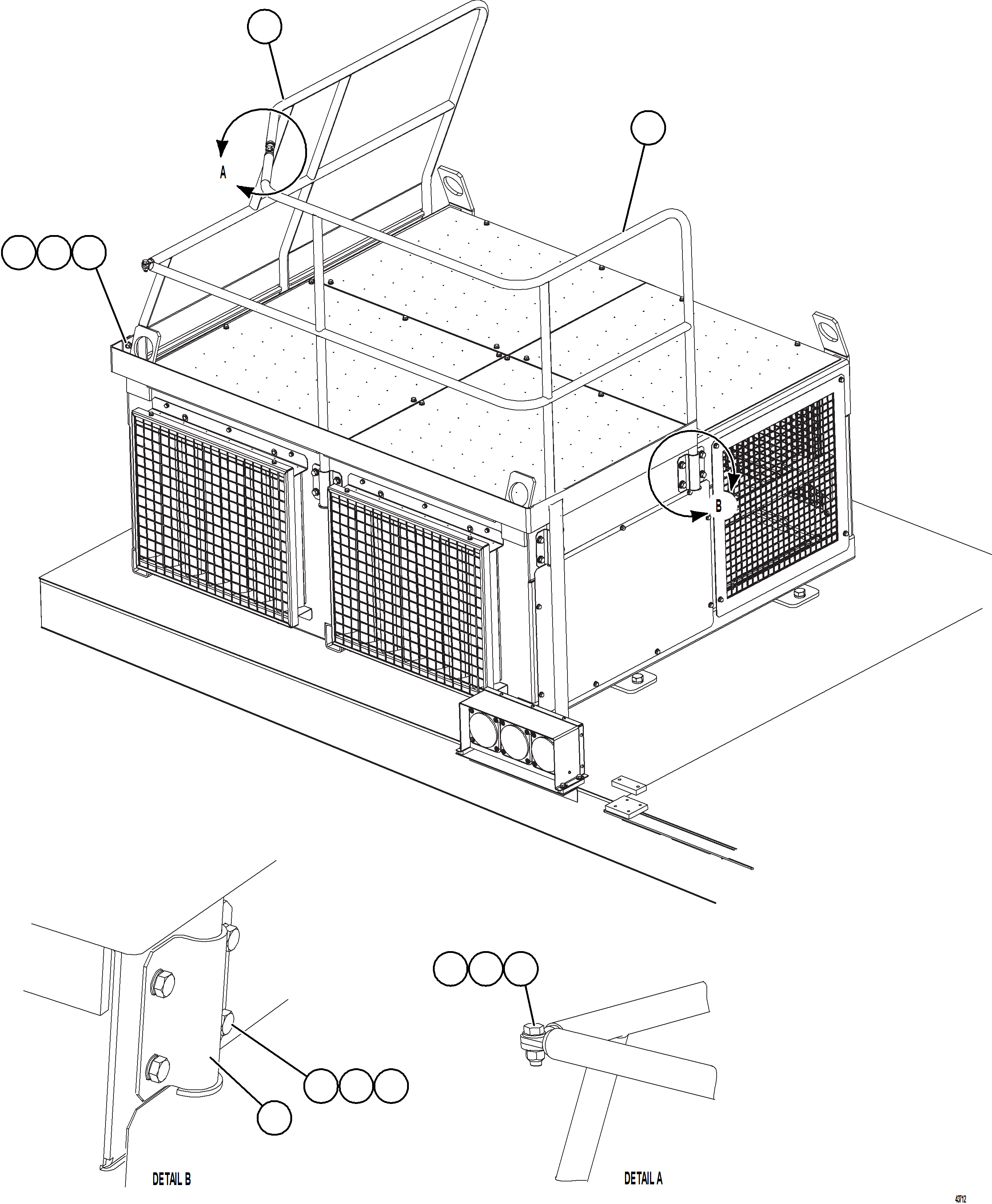 Komatsu parts book diagram for AFE57-KF 830E-1AC S/N A41142  MODERN MACHINERY: RETARDING GRID HANDRAILS