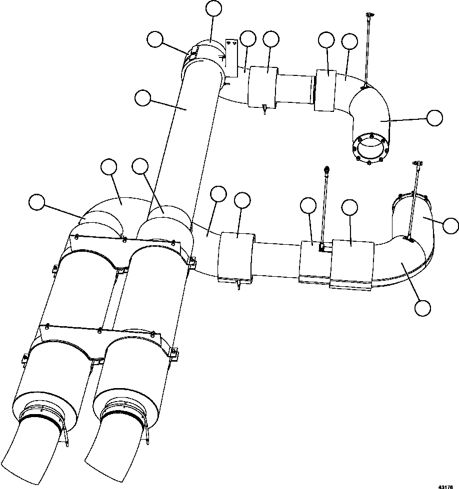 Komatsu parts book diagram for AFE57-KF 830E-1AC S/N A41142  MODERN MACHINERY: EXHAUST BLANKETS