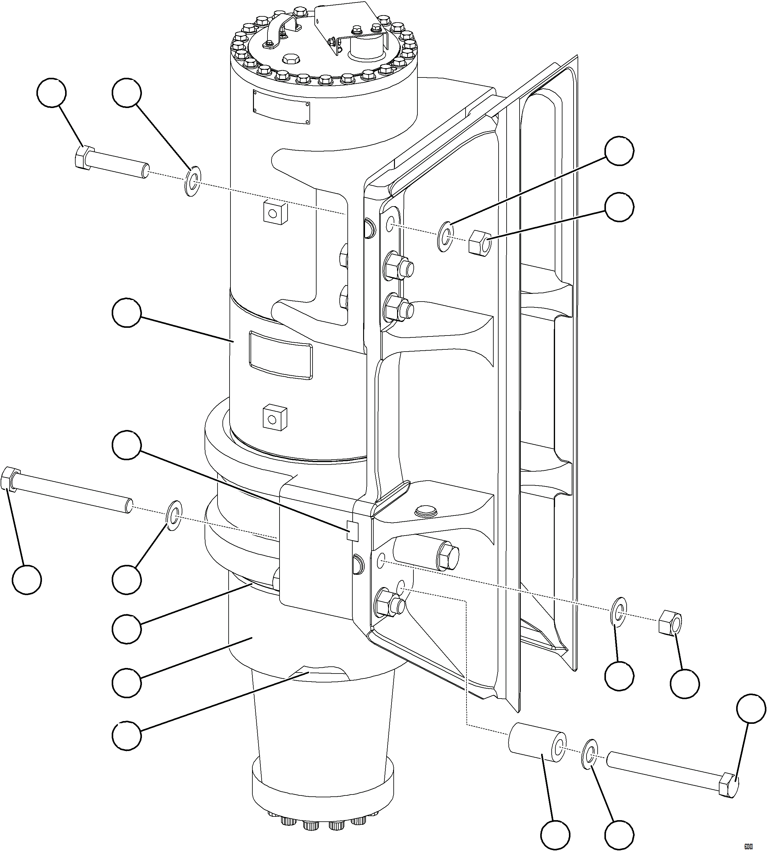 Komatsu parts book diagram for AFE57-KF 830E-1AC S/N A41142  MODERN MACHINERY: FRONT SUSPENSION INSTALLATION
