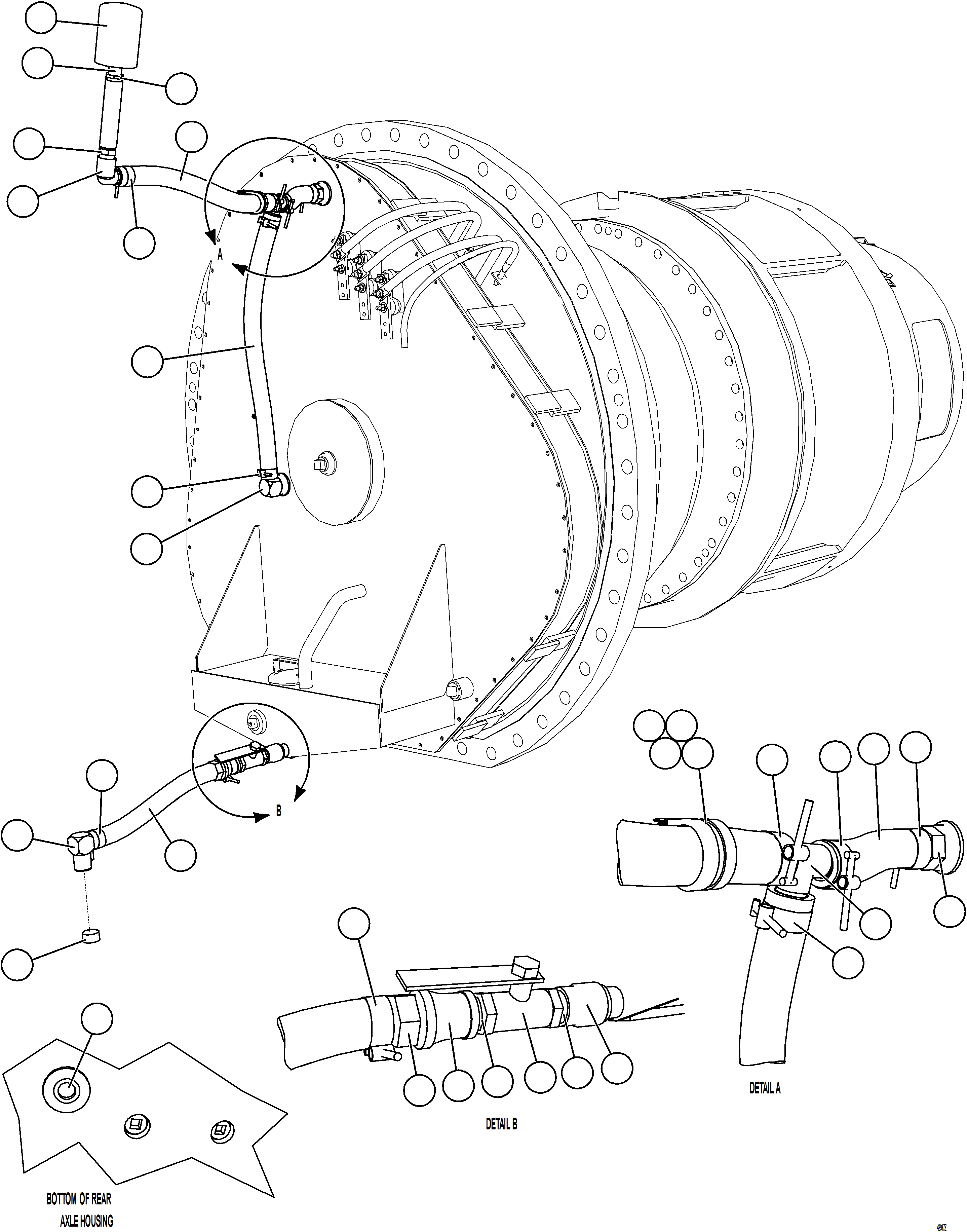 Komatsu parts book diagram for AFE57-KF 830E-1AC S/N A41142  MODERN MACHINERY: WHEEL MOTOR PIPING