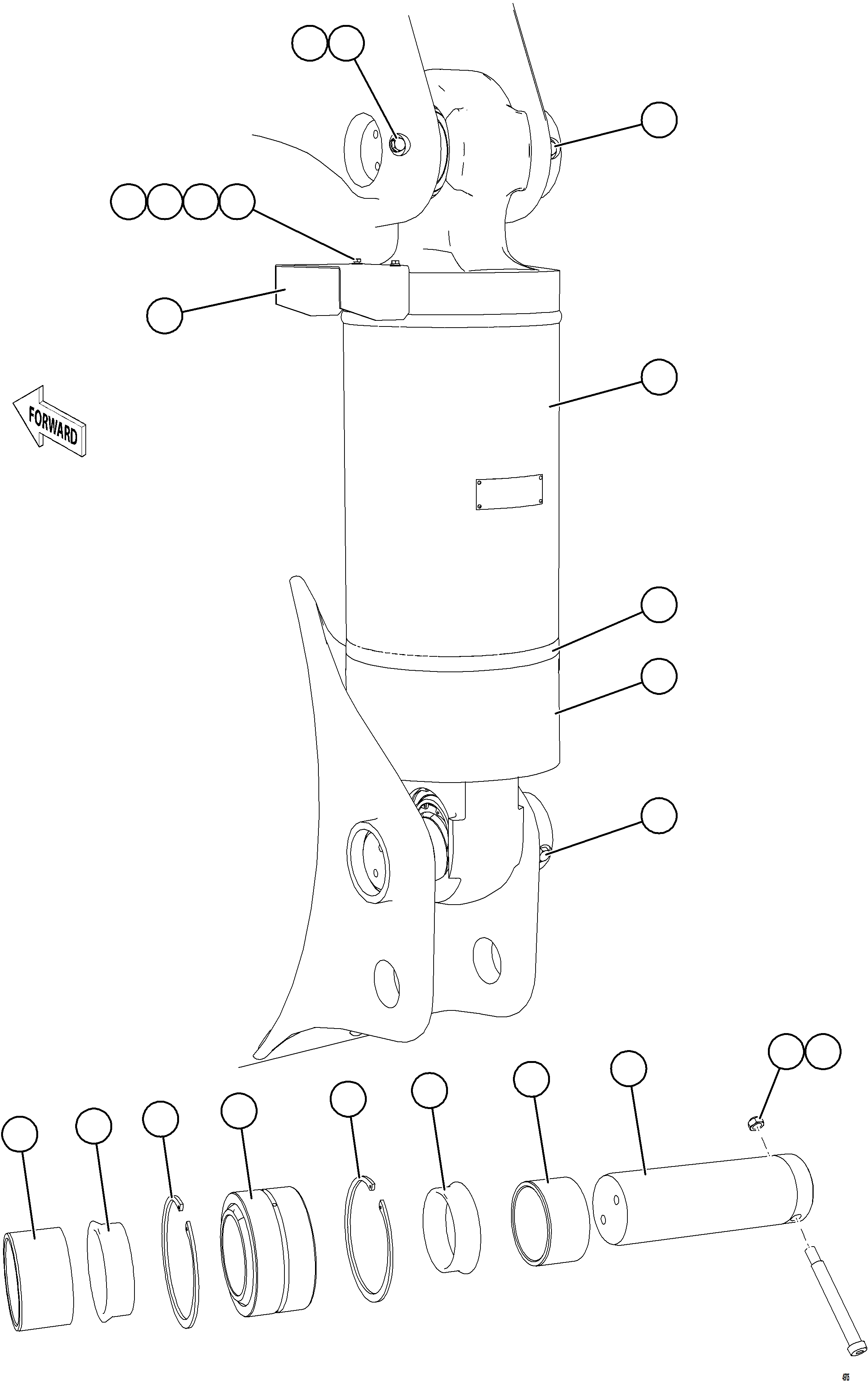 Komatsu parts book diagram for AFE57-KF 830E-1AC S/N A41142  MODERN MACHINERY: REAR SUSPENSION INSTALLATION