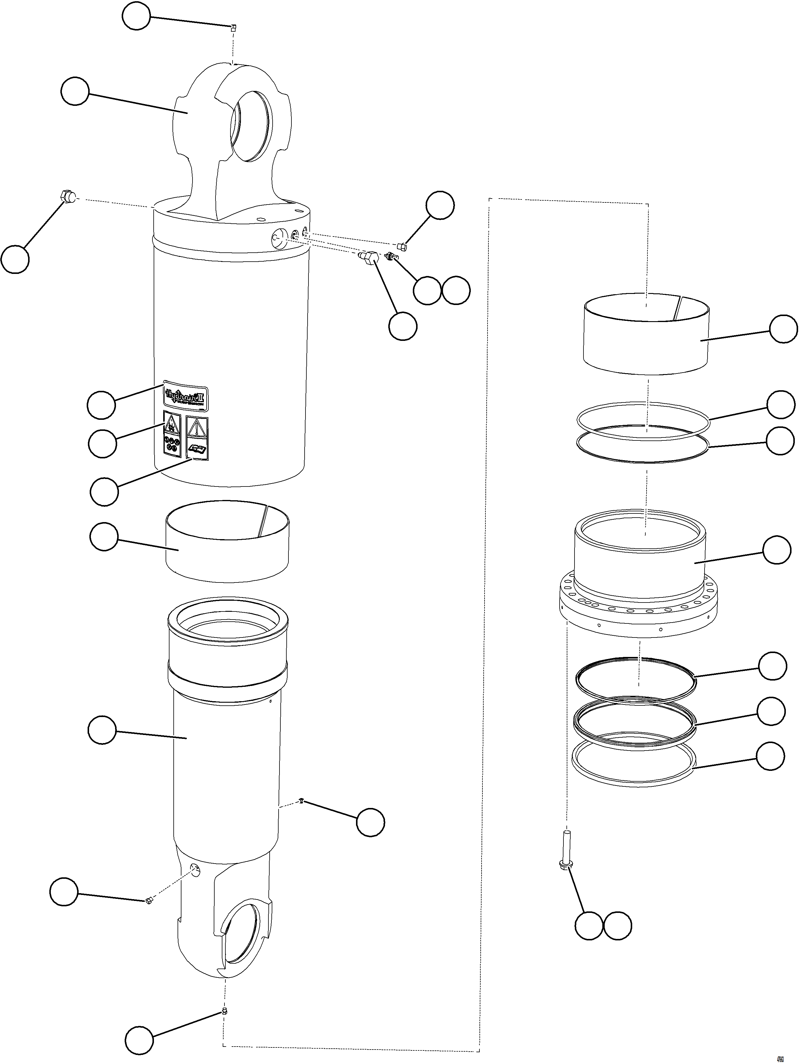 Komatsu parts book diagram for AFE57-KF 830E-1AC S/N A41142  MODERN MACHINERY: REAR SUSPENSION    EM8840