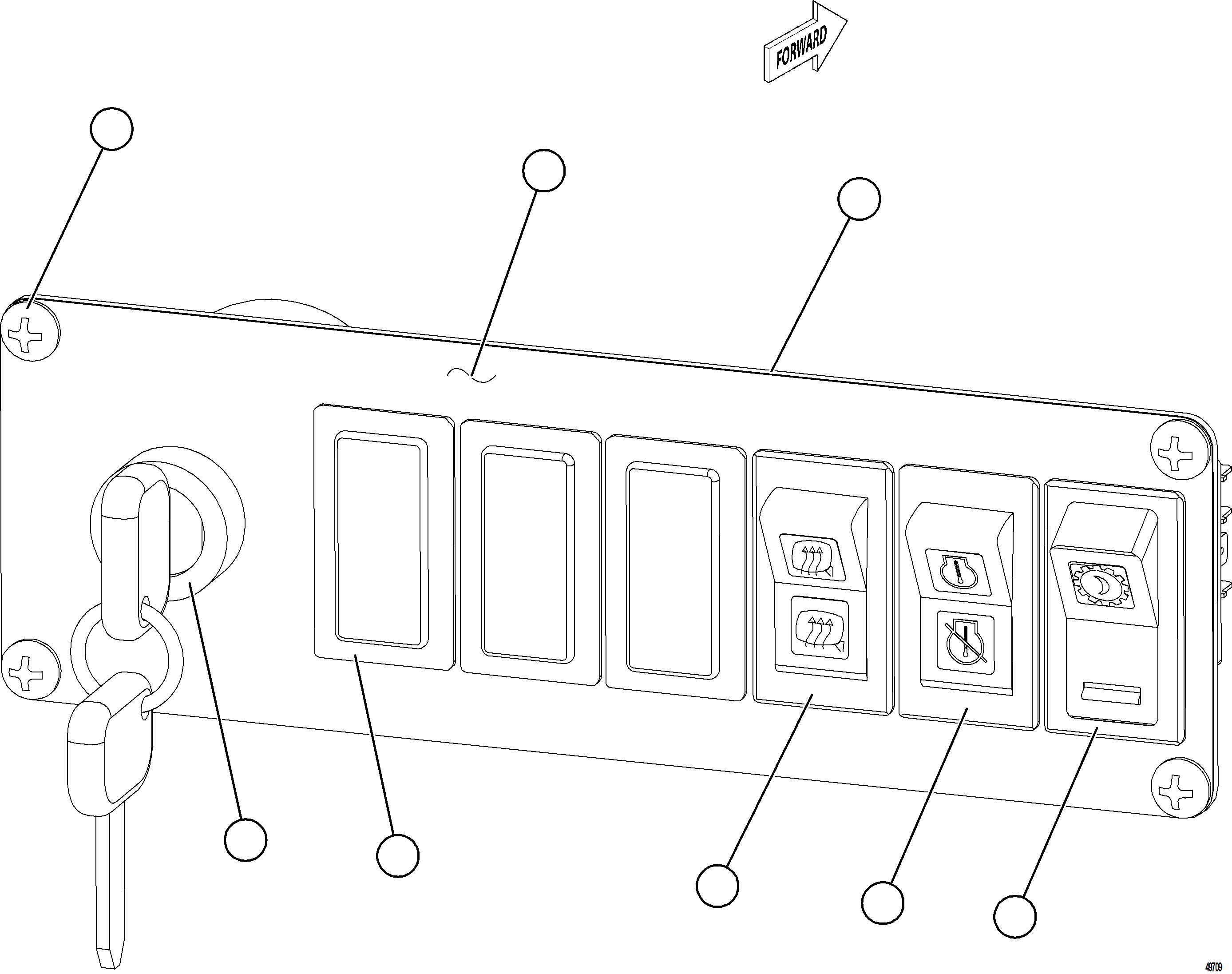Komatsu parts book diagram for AFE57-KF 830E-1AC S/N A41142  MODERN MACHINERY: LOWER RH DASH MODULE