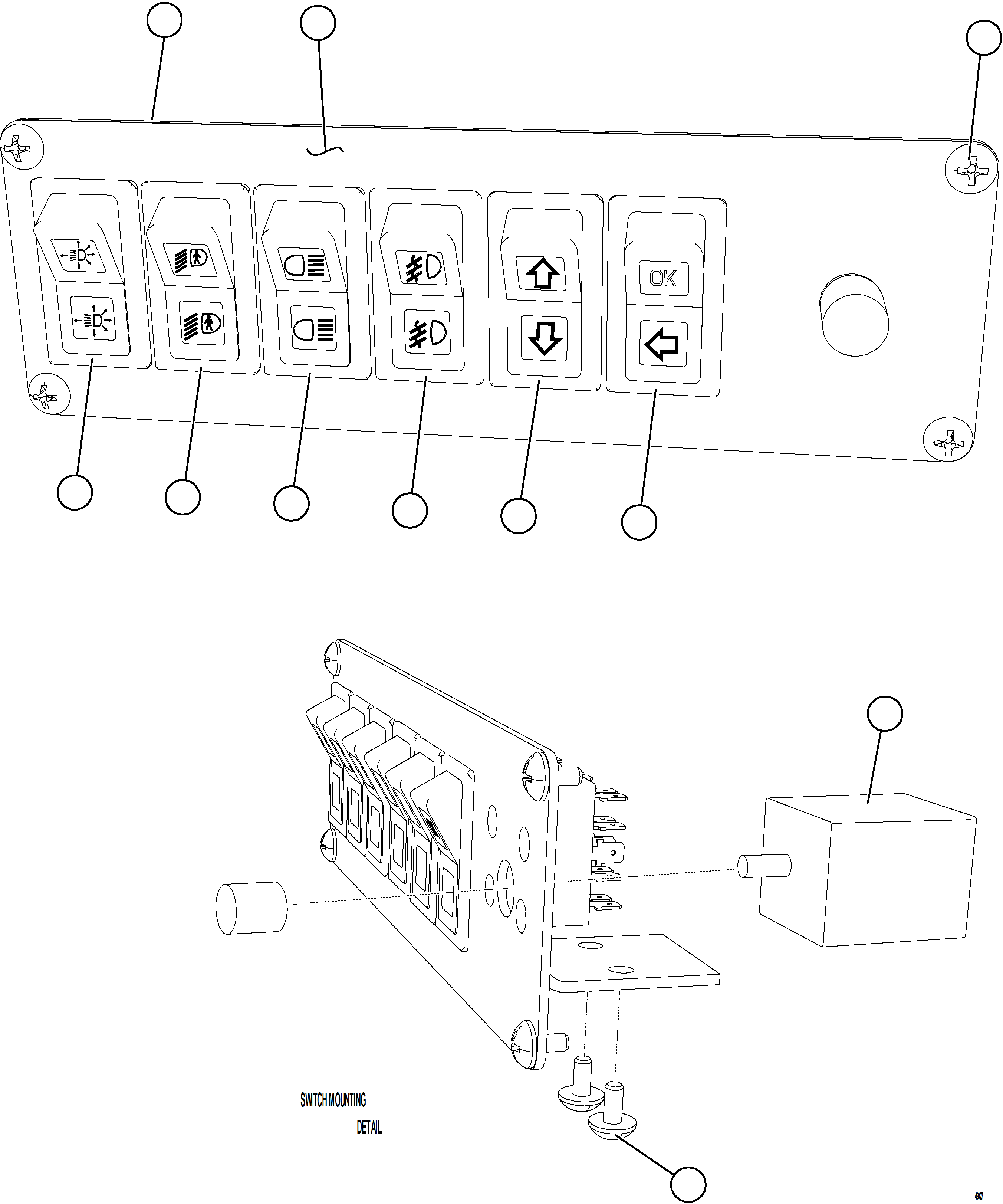 Komatsu parts book diagram for AFE57-KF 830E-1AC S/N A41142  MODERN MACHINERY: LOWER LH DASH MODULE