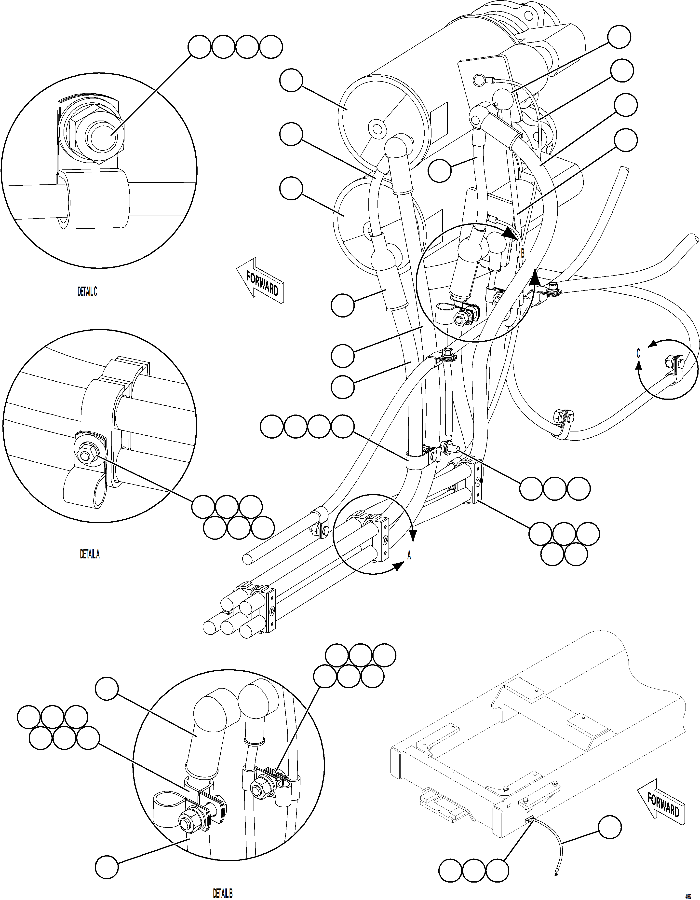 Komatsu parts book diagram for AFE57-KF 830E-1AC S/N A41142  MODERN MACHINERY: STARTING SYSTEM WIRING    1/4