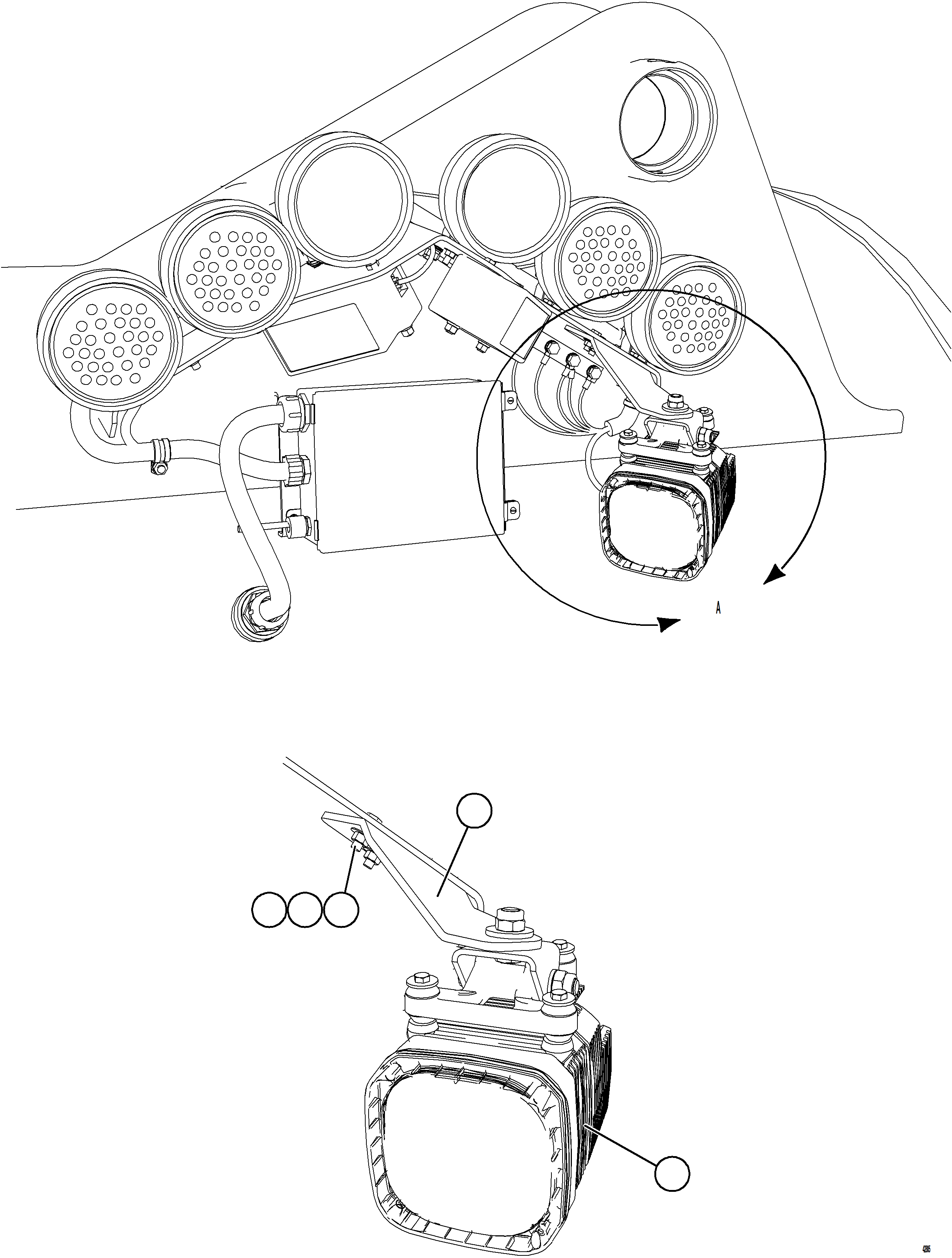 Komatsu parts book diagram for AFE57-KF 830E-1AC S/N A41142  MODERN MACHINERY: AXLE MOUNTED BACKUP LIGHT