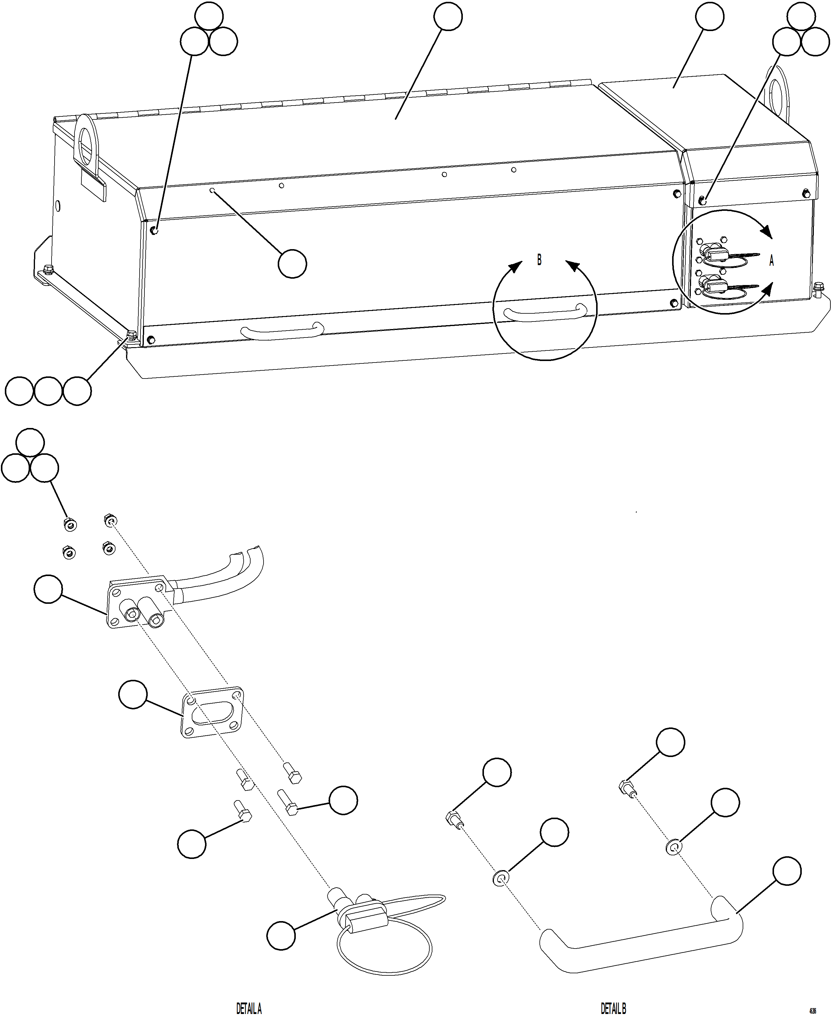 Komatsu parts book diagram for AFE57-KF 830E-1AC S/N A41142  MODERN MACHINERY: BATTERY BOX    1/6