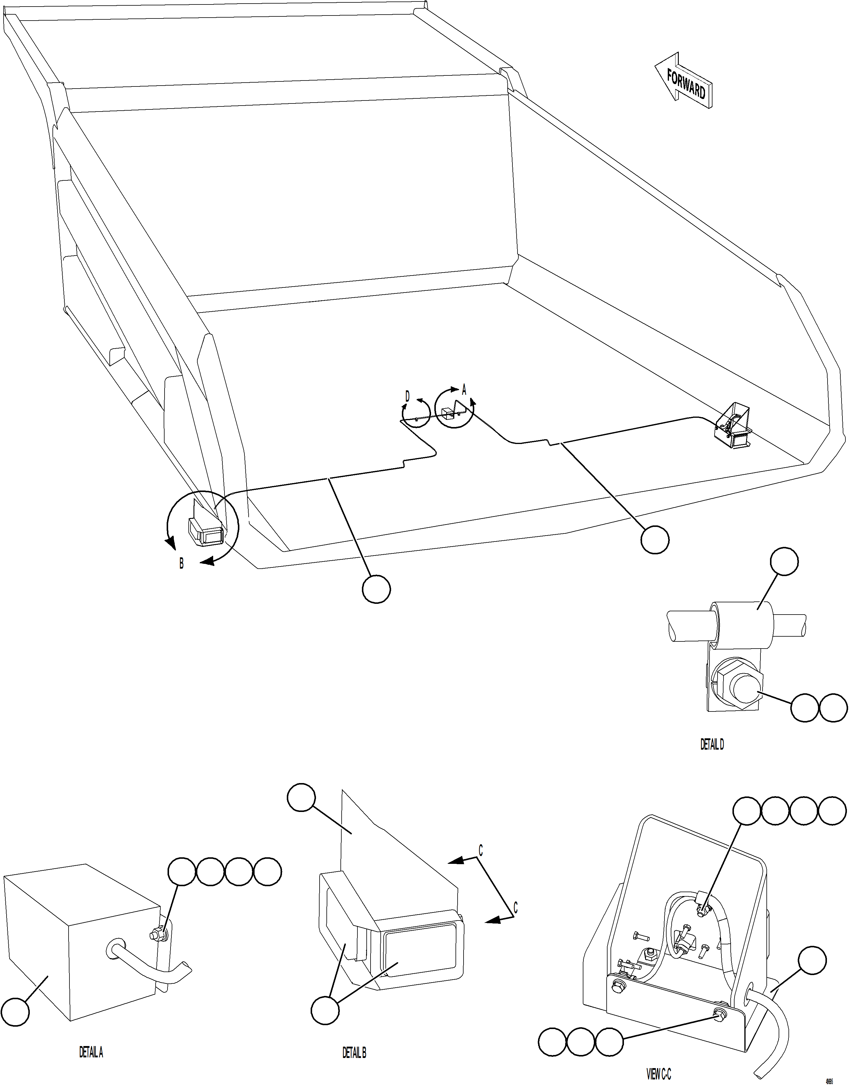 Komatsu parts book diagram for AFE57-KF 830E-1AC S/N A41142  MODERN MACHINERY: REAR TURN & CLEARANCE LIGHTS