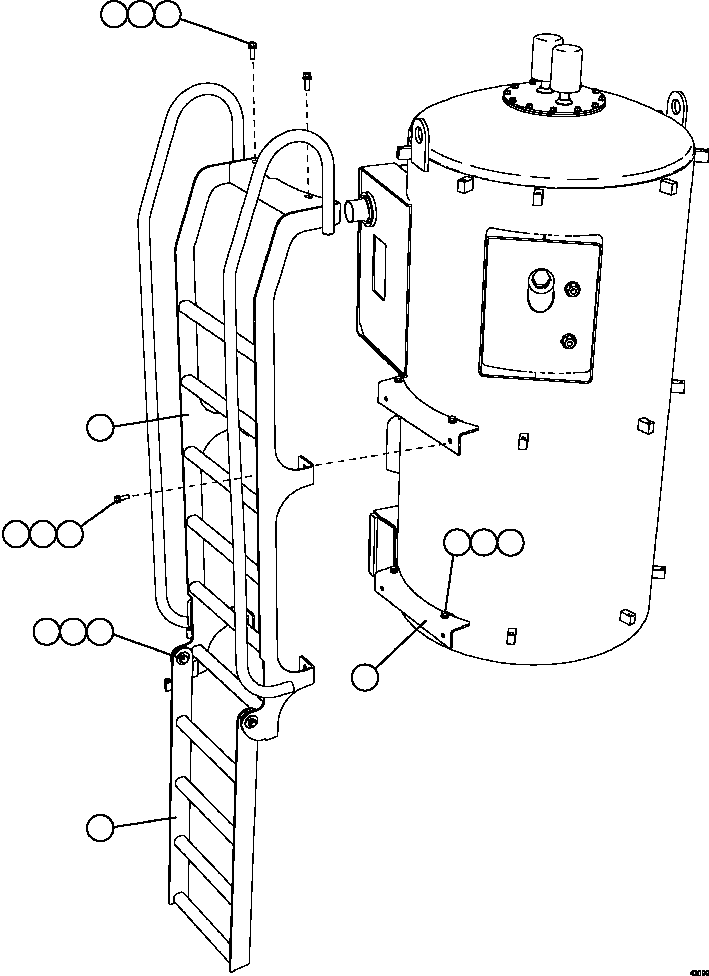 Komatsu parts book diagram for AFE57-KF 830E-1AC S/N A41142  MODERN MACHINERY: HYDRAULIC TANK LADDER INSTALLATION