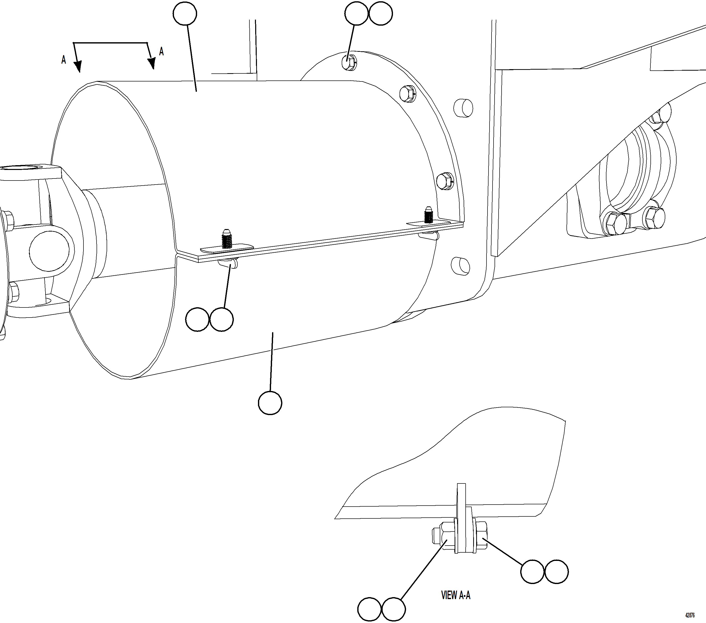 Komatsu parts book diagram for AFE57-KF 830E-1AC S/N A41142  MODERN MACHINERY: DRIVESHAFT GUARD