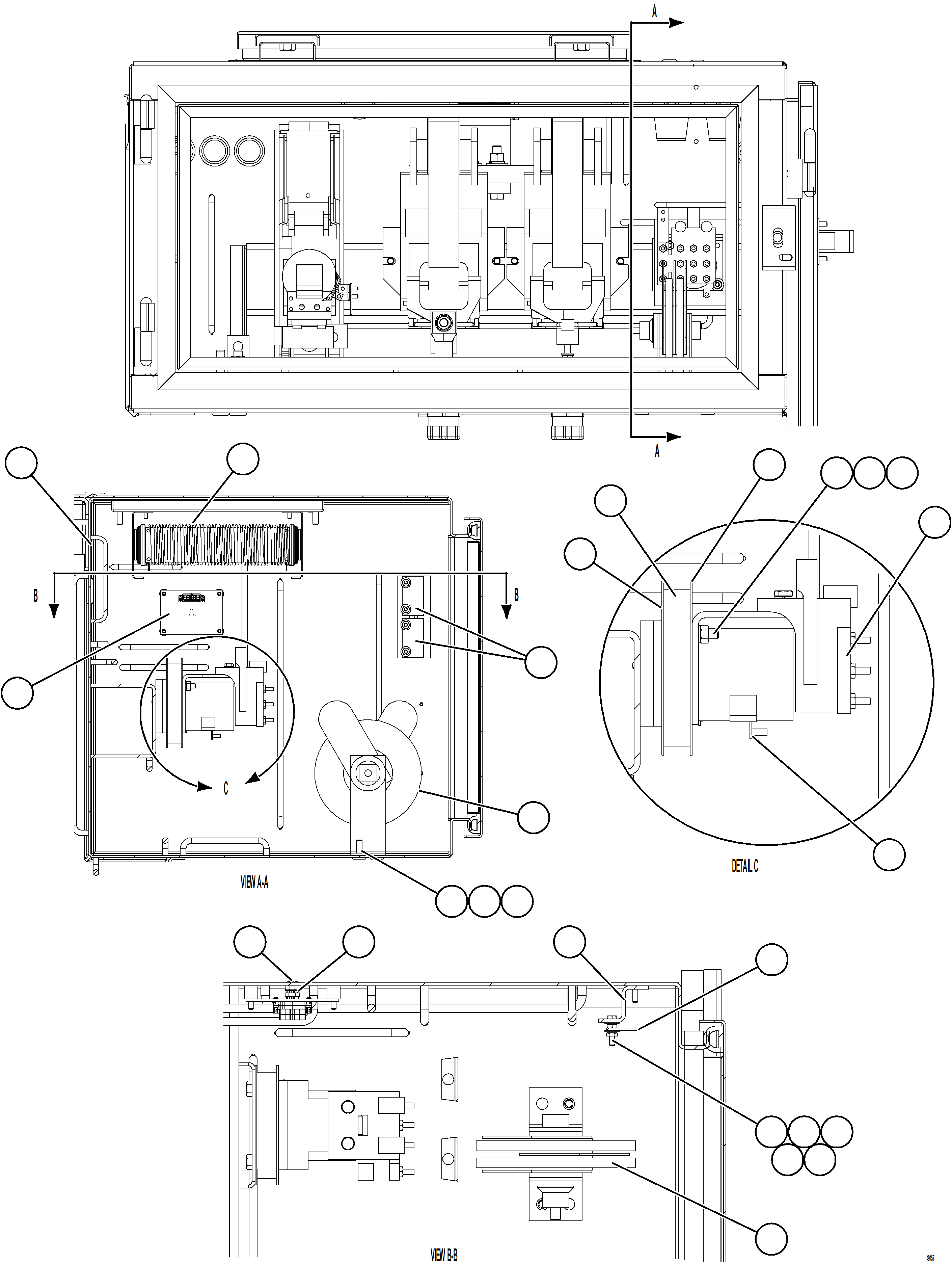 Komatsu parts book diagram for AFE57-KF 830E-1AC S/N A41142  MODERN MACHINERY: CONTROL CAB - CONTACTOR BOX    1/2    58E-43-00022