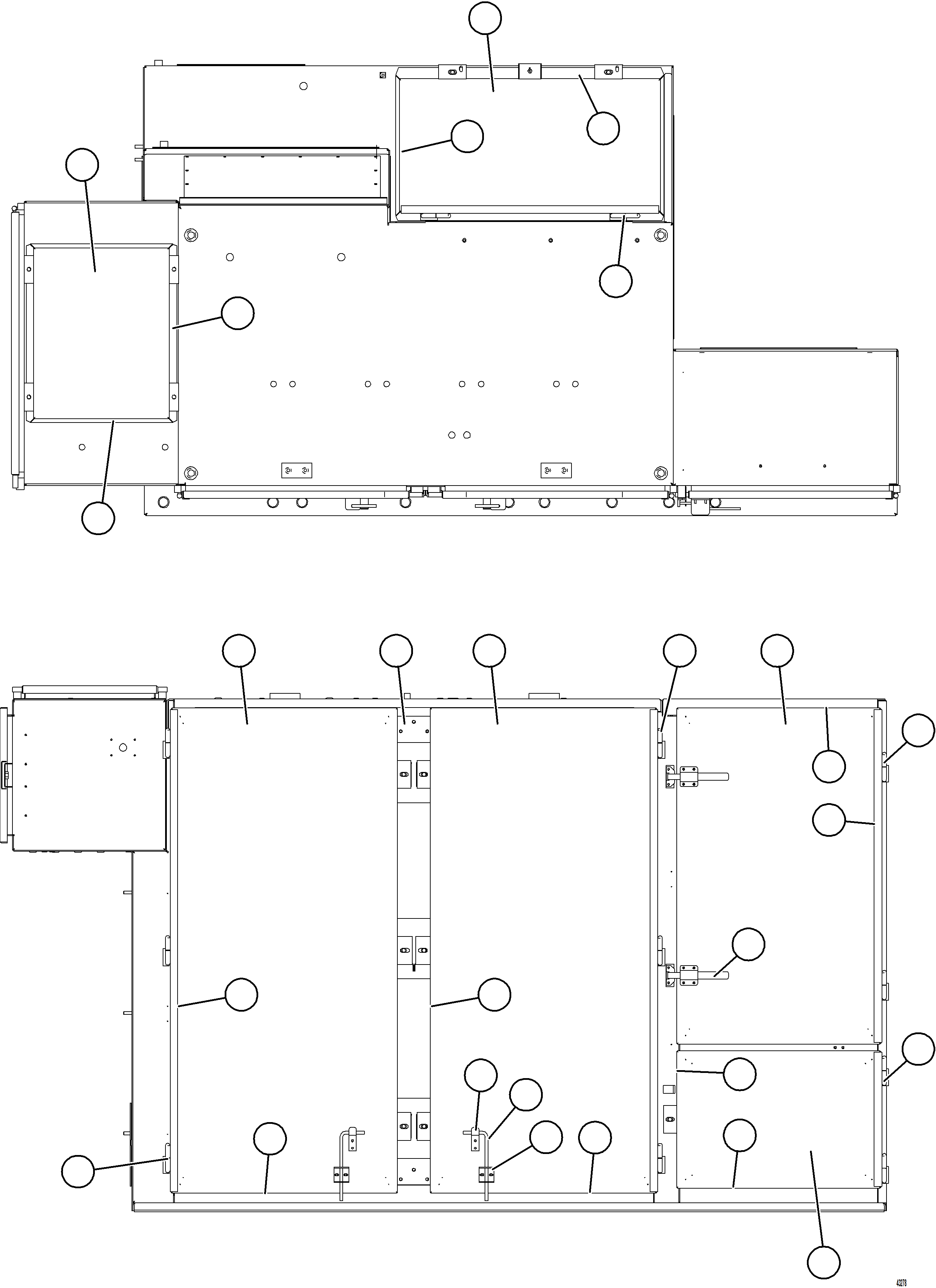 Komatsu parts book diagram for AFE57-KF 830E-1AC S/N A41142  MODERN MACHINERY: DOORS AND COVERS    1/2