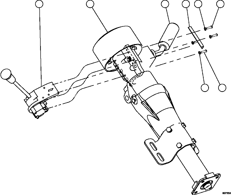 Komatsu parts book diagram for AFE59-FJ 930E-4 S/N A31661, A31664 - A31665, A31677 - A31679, A31698, A31700, A31704, A31718, A31720 & A31724  CASSERONES: STEERING COLUMN & LEVER ASSEMBLY      58F-40-00200