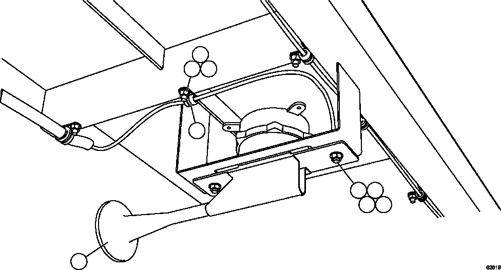 Komatsu parts book diagram for AFE59-FJ 930E-4 S/N A31661, A31664 - A31665, A31677 - A31679, A31698, A31700, A31704, A31718, A31720 & A31724  CASSERONES: HORN INSTALLATION