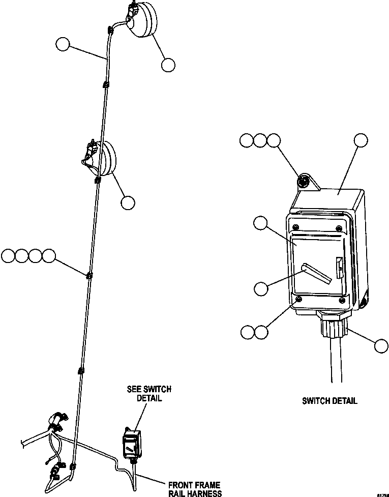 Komatsu parts book diagram for AFE59-FJ 930E-4 S/N A31661, A31664 - A31665, A31677 - A31679, A31698, A31700, A31704, A31718, A31720 & A31724  CASSERONES: ENGINE BAY LIGHTS
