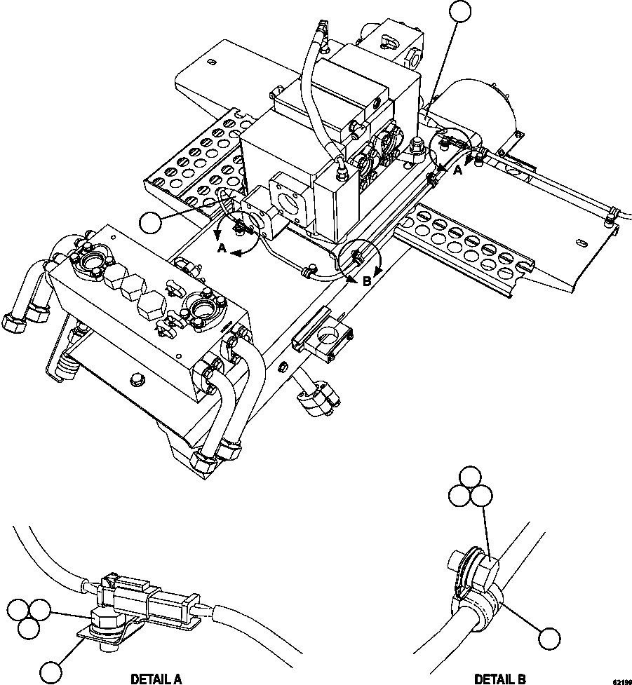 Komatsu parts book diagram for AFE59-FJ 930E-4 S/N A31661, A31664 - A31665, A31677 - A31679, A31698, A31700, A31704, A31718, A31720 & A31724  CASSERONES: HOIST/PUMP VALVE SENSOR INSTALLATION