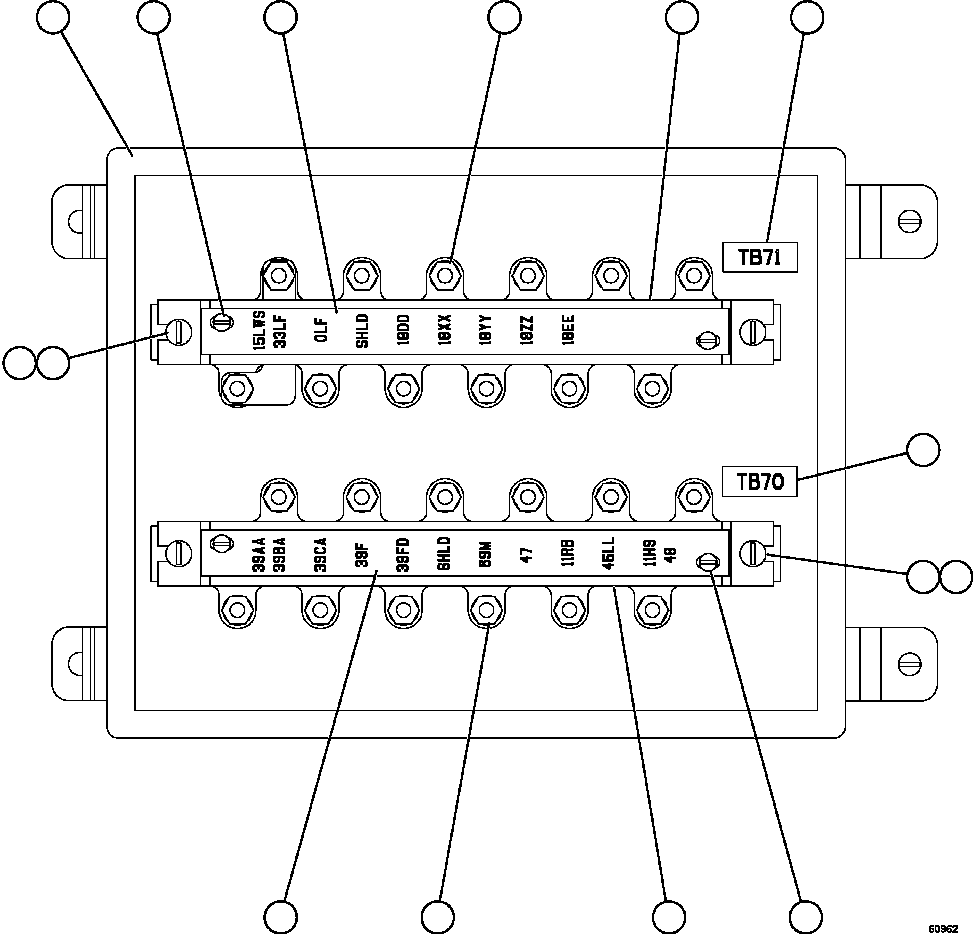 Komatsu parts book diagram for AFE59-FJ 930E-4 S/N A31661, A31664 - A31665, A31677 - A31679, A31698, A31700, A31704, A31718, A31720 & A31724  CASSERONES: JUNCTION BOX ASSEMBLY - L.H.      EK5822