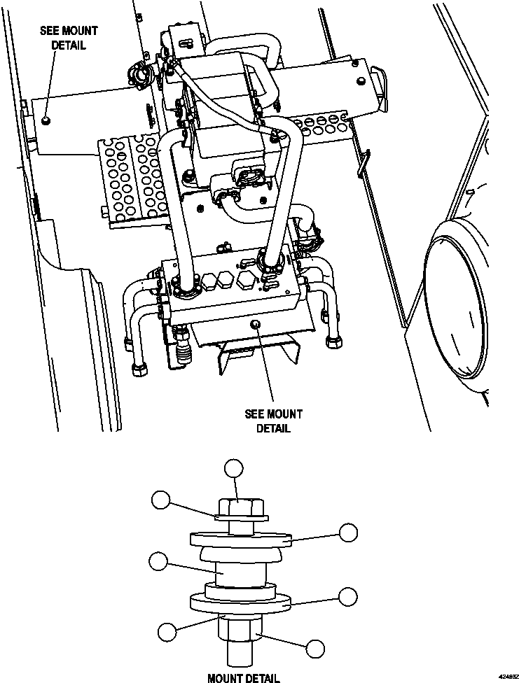 Komatsu parts book diagram for AFE59-FJ 930E-4 S/N A31661, A31664 - A31665, A31677 - A31679, A31698, A31700, A31704, A31718, A31720 & A31724  CASSERONES: PUMP MODULE INSTALLATION