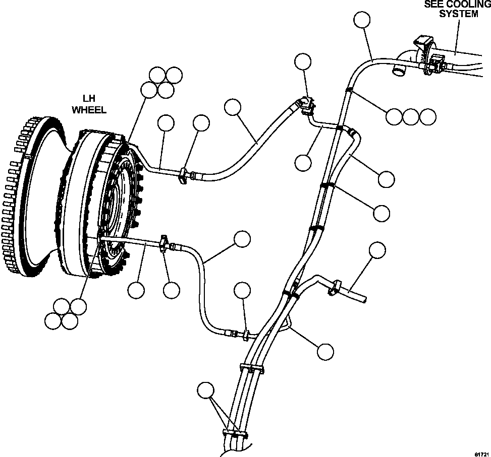 Komatsu parts book diagram for AFE59-FJ 930E-4 S/N A31661, A31664 - A31665, A31677 - A31679, A31698, A31700, A31704, A31718, A31720 & A31724  CASSERONES: BRAKE COOLING PIPING  3/3