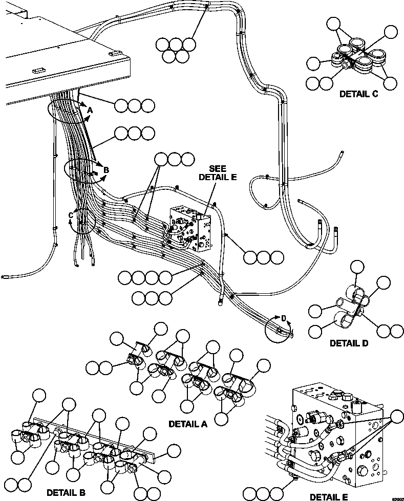 Komatsu parts book diagram for AFE59-FJ 930E-4 S/N A31661, A31664 - A31665, A31677 - A31679, A31698, A31700, A31704, A31718, A31720 & A31724  CASSERONES: HYDRAULIC BRAKE CABINET HOSE ROUTING    3/3