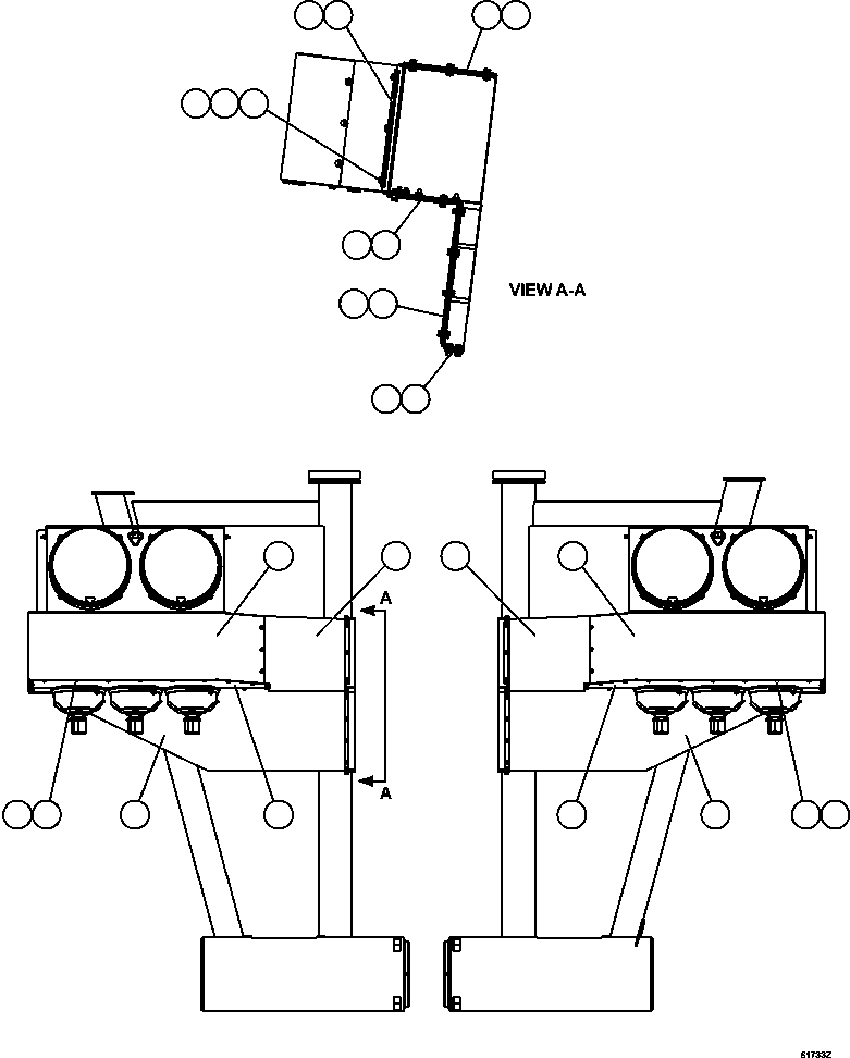 Komatsu parts book diagram for AFE59-FJ 930E-4 S/N A31661, A31664 - A31665, A31677 - A31679, A31698, A31700, A31704, A31718, A31720 & A31724  CASSERONES: HEATED AIR INTAKE