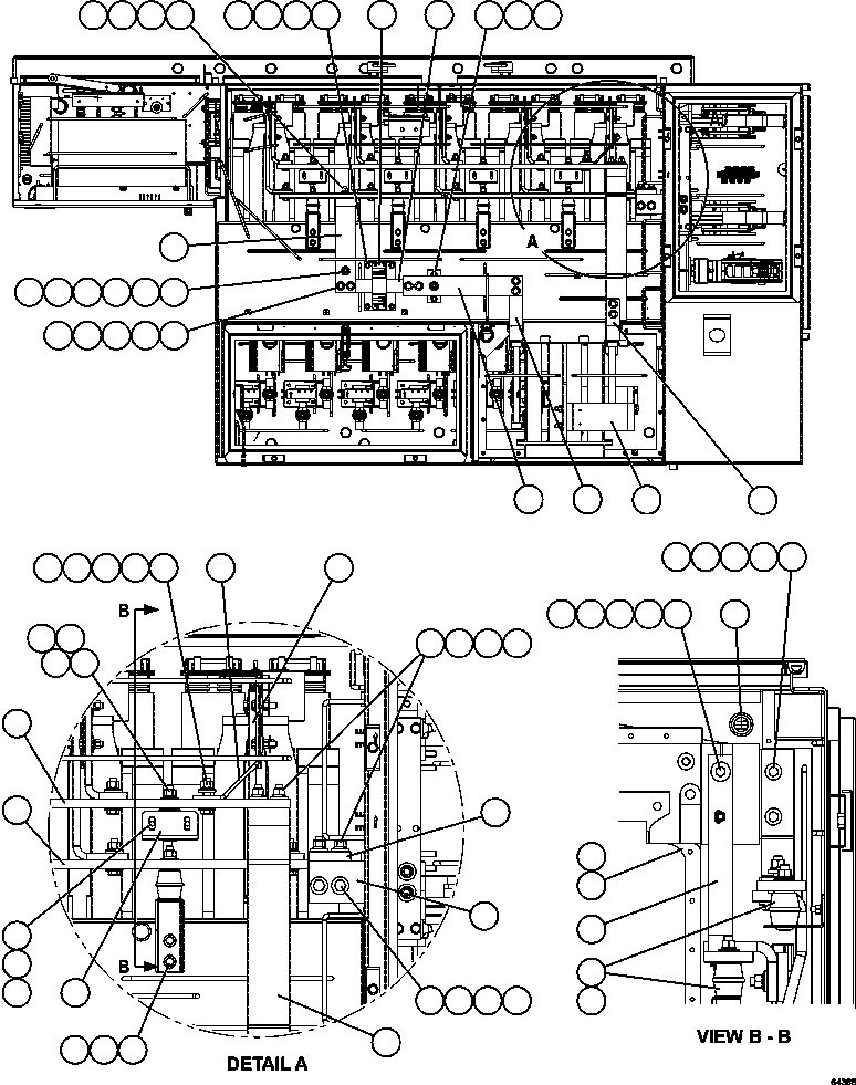 Komatsu parts book diagram for AFE59-FJ 930E-4 S/N A31661, A31664 - A31665, A31677 - A31679, A31698, A31700, A31704, A31718, A31720 & A31724  CASSERONES: CONTROL CABINET - TOP VIEW    1/2