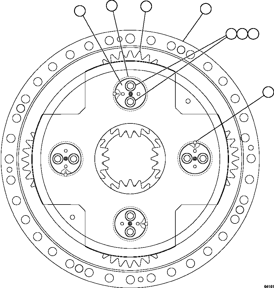 Komatsu parts book diagram for AFE59-FJ 930E-4 S/N A31661, A31664 - A31665, A31677 - A31679, A31698, A31700, A31704, A31718, A31720 & A31724  CASSERONES: CARRIER ASSEMBLY - LOW SPEED          XA4490