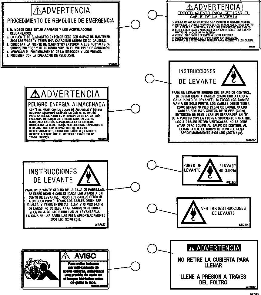 Dump Trucks Komatsu / AFE NEW / AFE59-FP 930E-4 S/N A31735 & A31750 - A31751  LOS PELAMBRES(afe59-fp) / DECALS & WARNINGS (SPANISH)     3/5(006 : 62536)