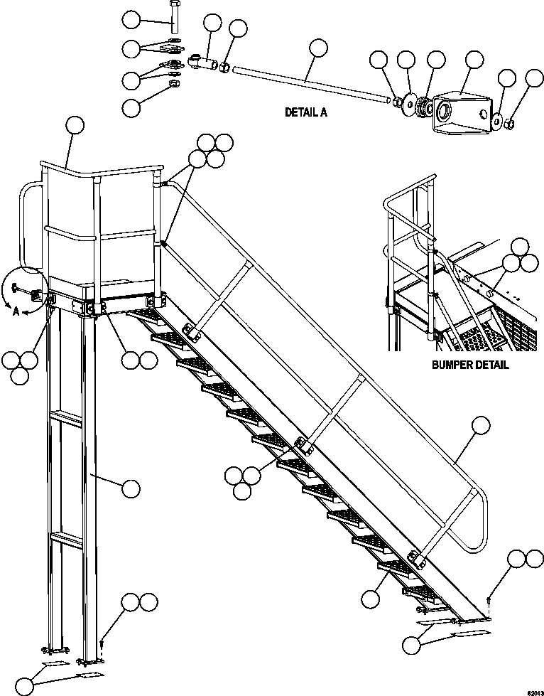 Dump Trucks Komatsu / AFE NEW / AFE59-FP 930E-4 S/N A31735 & A31750 - A31751  LOS PELAMBRES(afe59-fp) / DIAGONAL LADDER INSTALLATION - LH(034 : 62013)