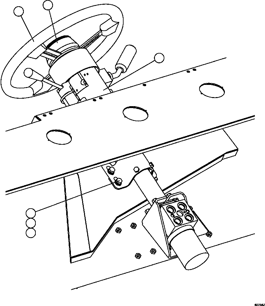 Dump Trucks Komatsu / AFE NEW / AFE59-FP 930E-4 S/N A31735 & A31750 - A31751  LOS PELAMBRES(afe59-fp) / STEERING COLUMN & STEERING WHEEL INSTALLATION(224 : 60756)