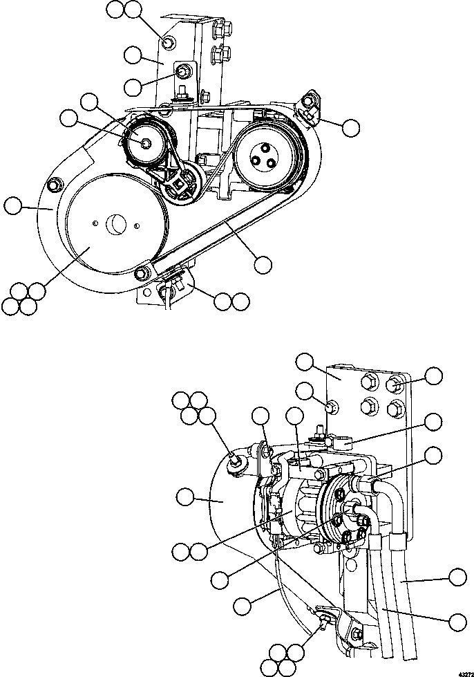 Dump Trucks Komatsu / AFE NEW / AFE59-FP 930E-4 S/N A31735 & A31750 - A31751  LOS PELAMBRES(afe59-fp) / AIR CONDITIONING - COMPRESSOR INSTALLATION(238 : 43272)