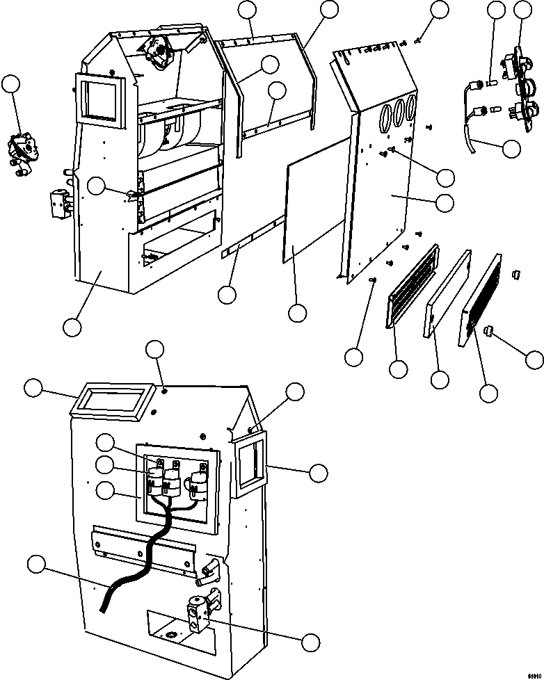 Dump Trucks Komatsu / AFE NEW / AFE59-FP 930E-4 S/N A31735 & A31750 - A31751  LOS PELAMBRES(afe59-fp) / HEATER/AIR CONDITIONER ASSEMBLY  1/2  58F-07-00030(248 : 51010)